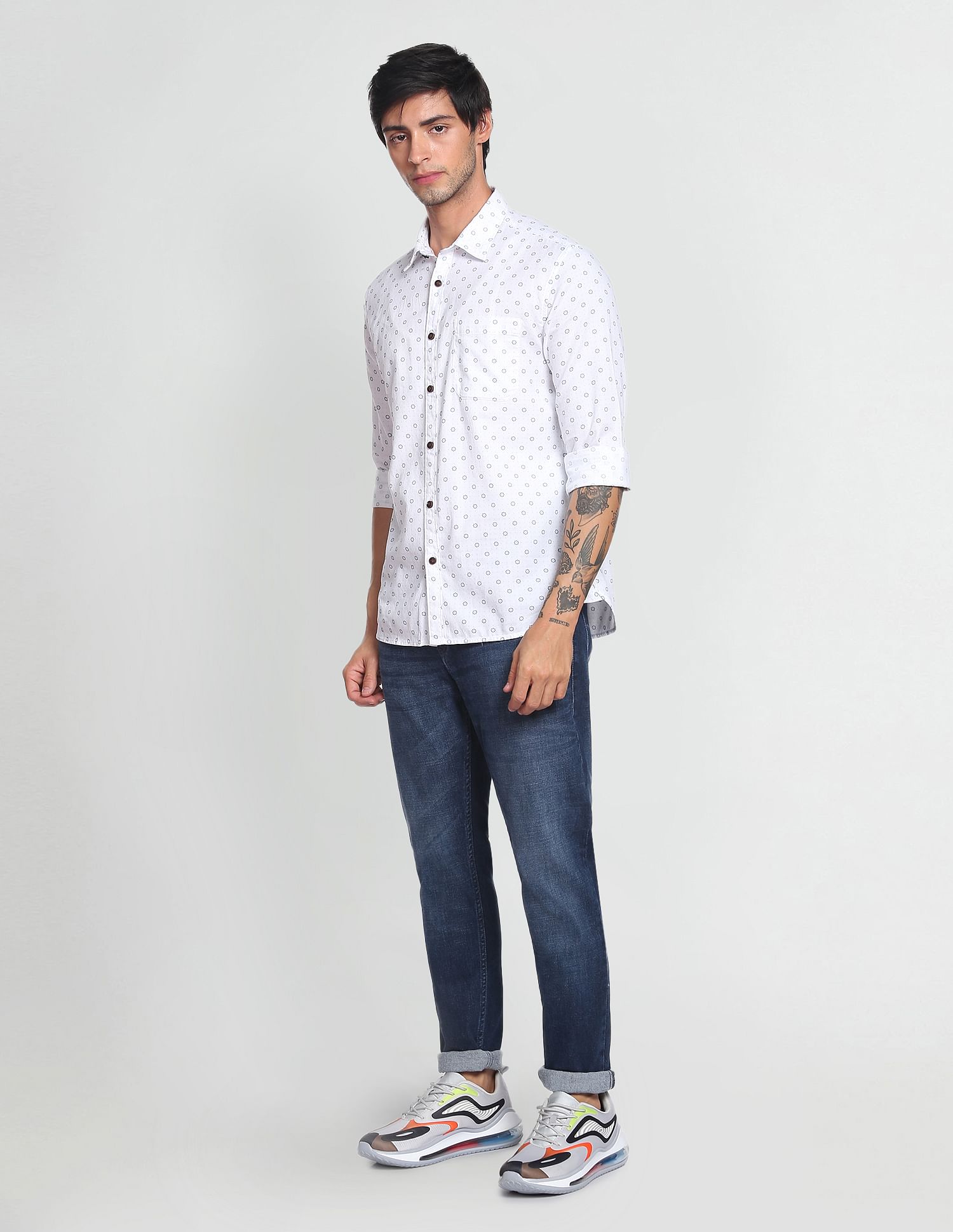 Flying Machine Slash Slim Tapered Whiskered Jeans