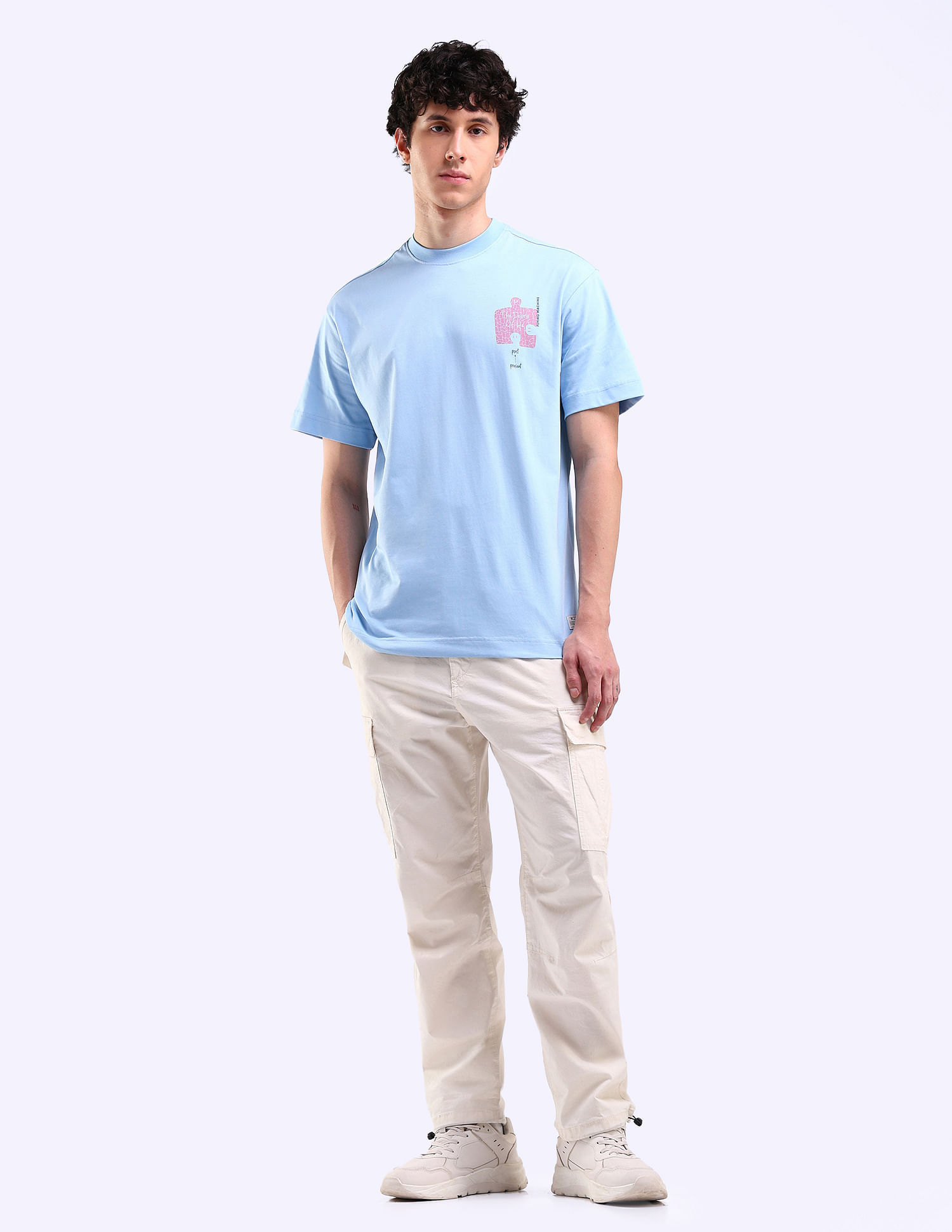 Flying Machine Graphic Print Cotton T-Shirt