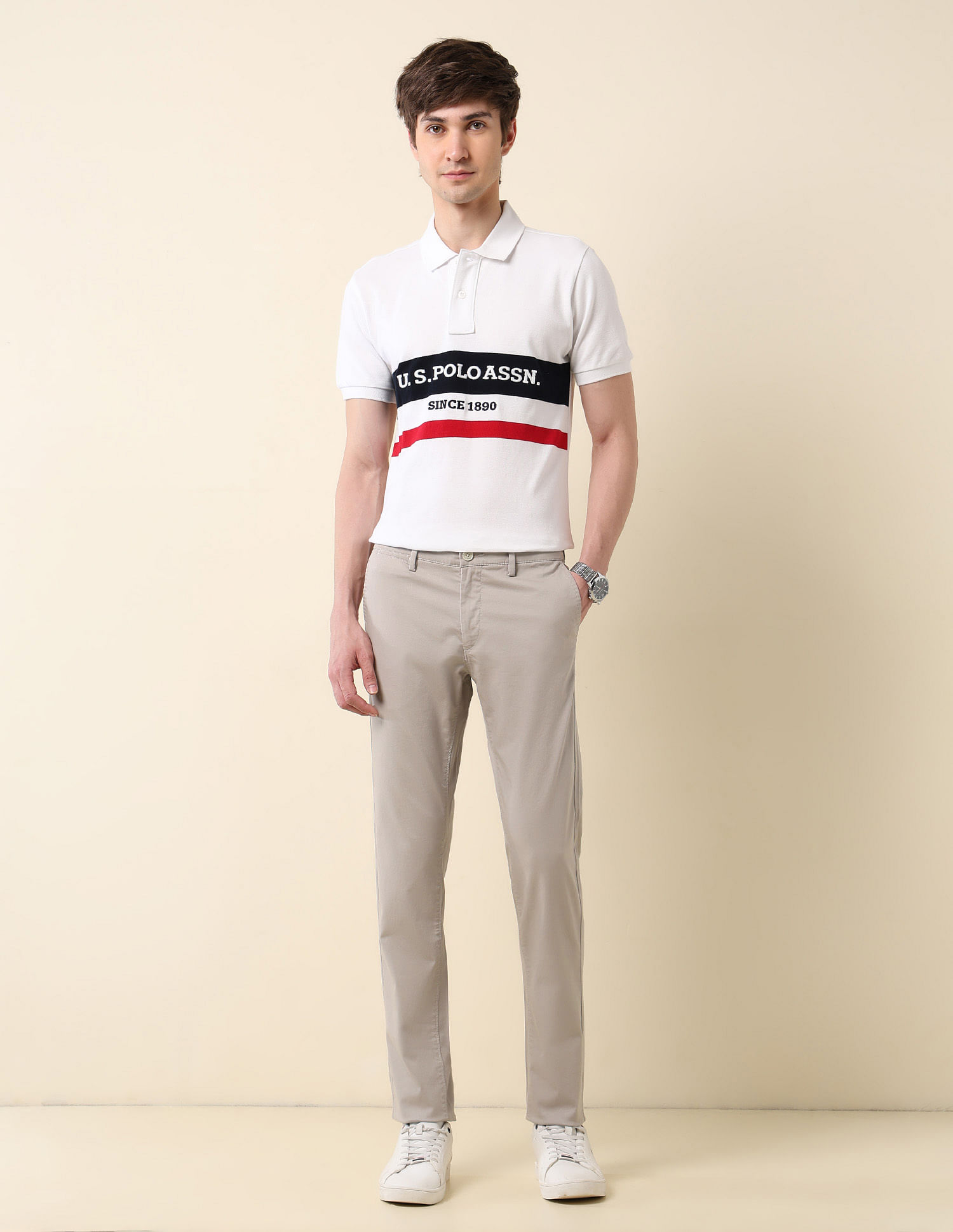 U.S. Polo Assn. Denver Slim Fit Dobby Weave Trousers