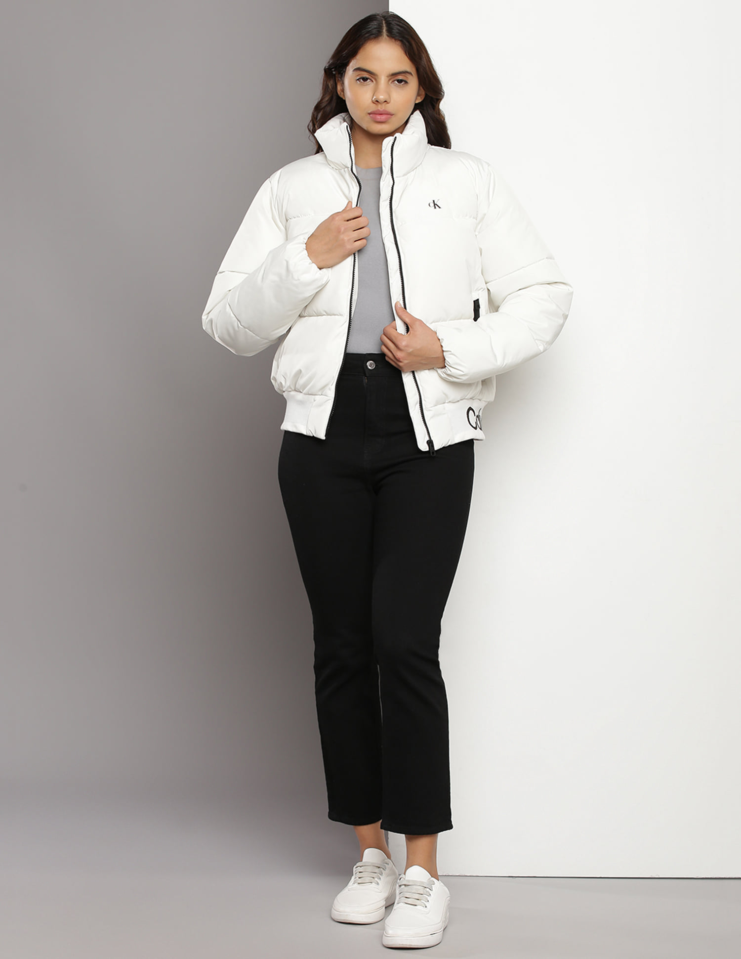 Buy Calvin Klein Ribbed Hem Short Puffer Jacket - NNNOW.com
