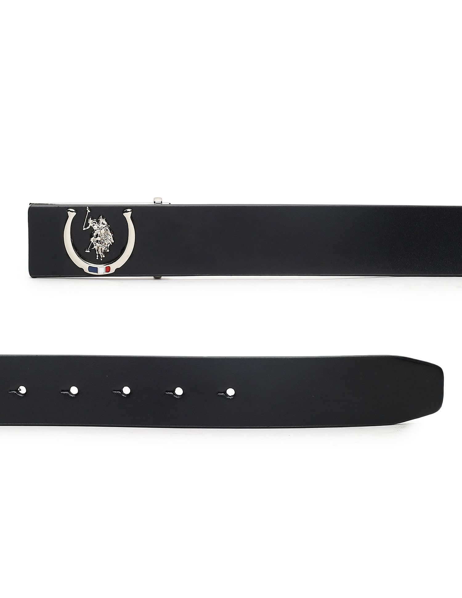 U.S. Polo Assn. Leather Metallic Buckle Belt