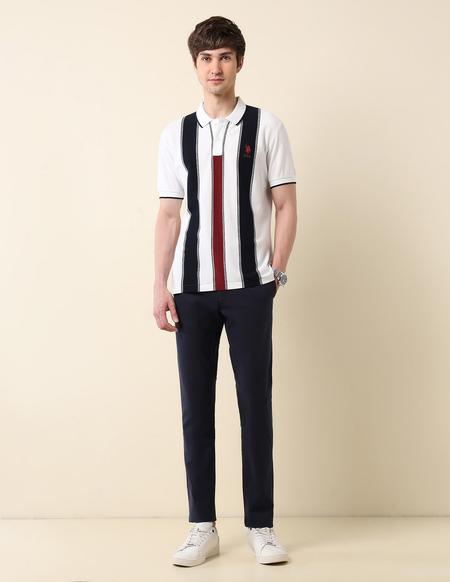 U.S. Polo Assn. Vertical Striped Classic Polo Shirt