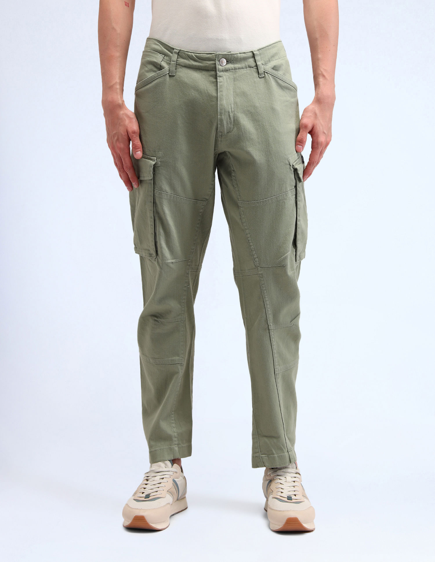 Flying Machine Relaxed Fit Solid Trousers