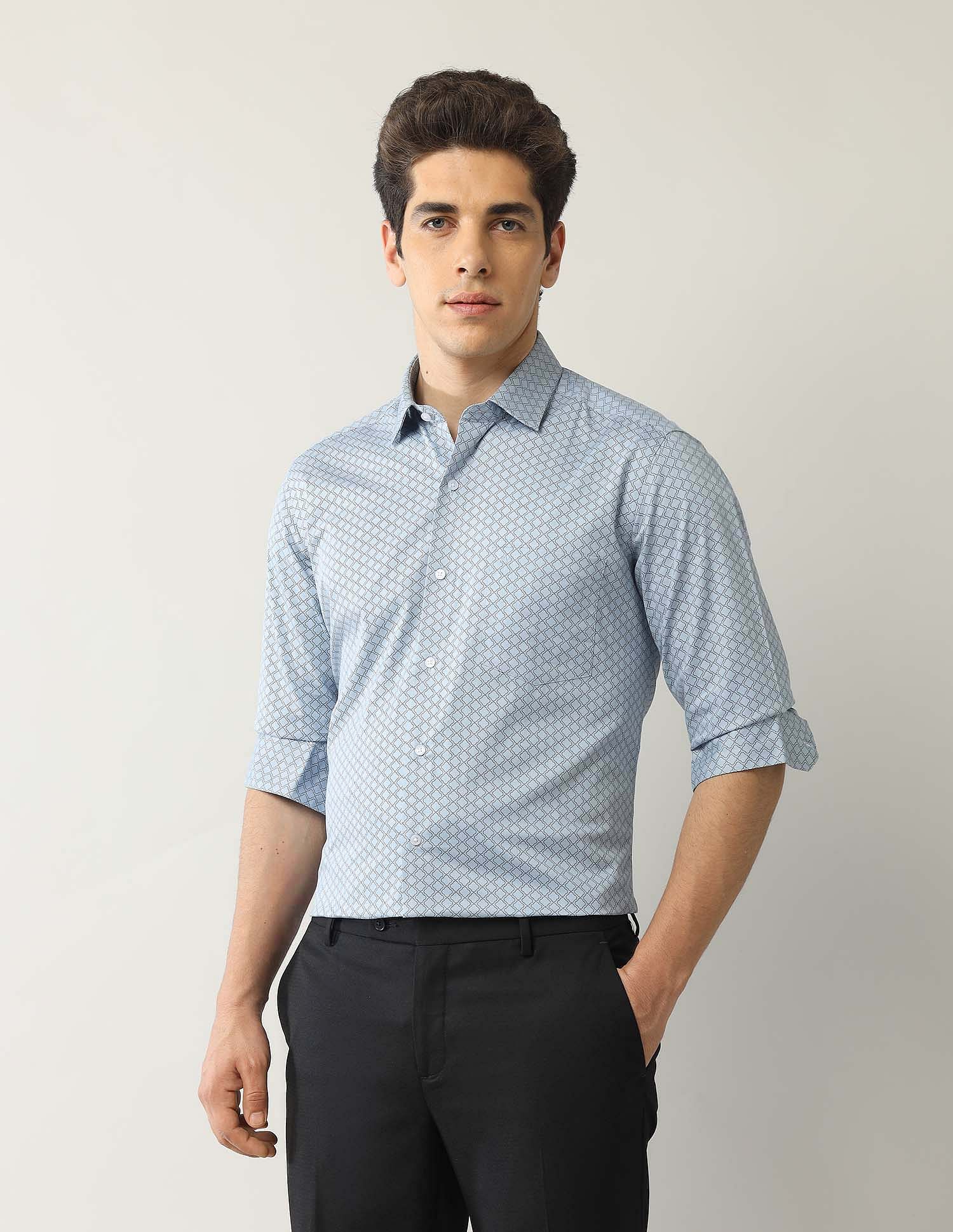 Arrow Geometric Printed Manhattan Slim Fit Shirt