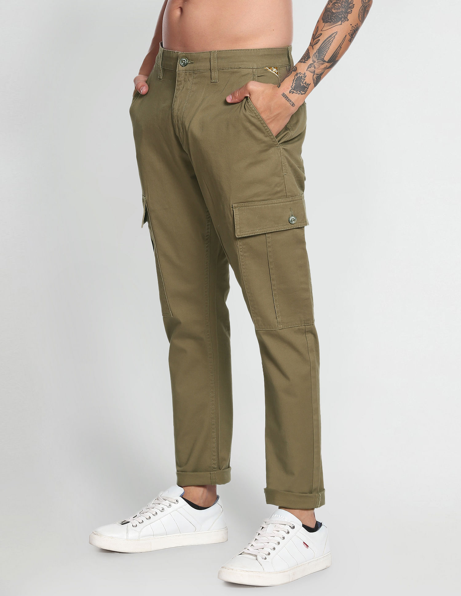 Jersey cargo trousers