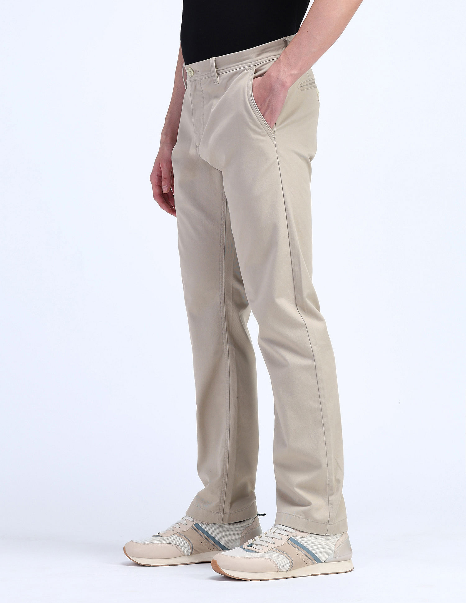 Flying Machine Straight Fit Mid Rise Trousers