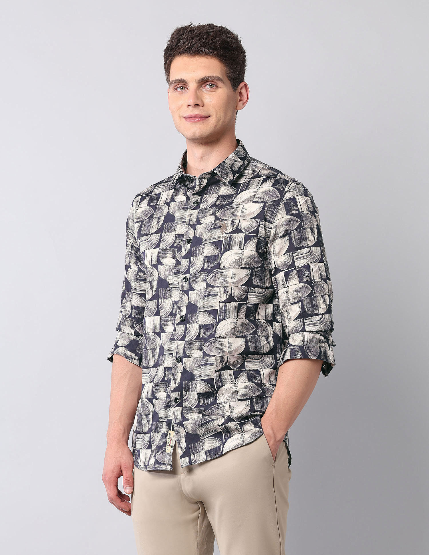 U.S. Polo Assn. Denim Co. Abstract Printed Pure Cotton Shirt