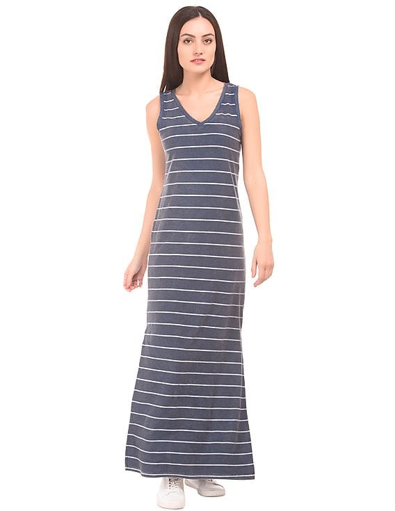 Buy EdHardy Women Striped French Terry Maxi Dress - NNNOW.com