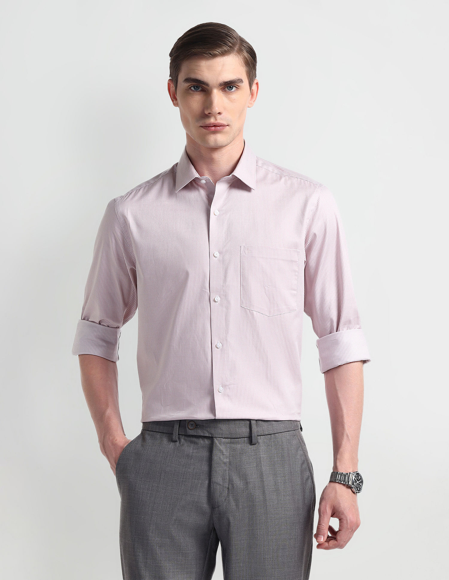 Arrow Regular Fit Graph Checked Shirt