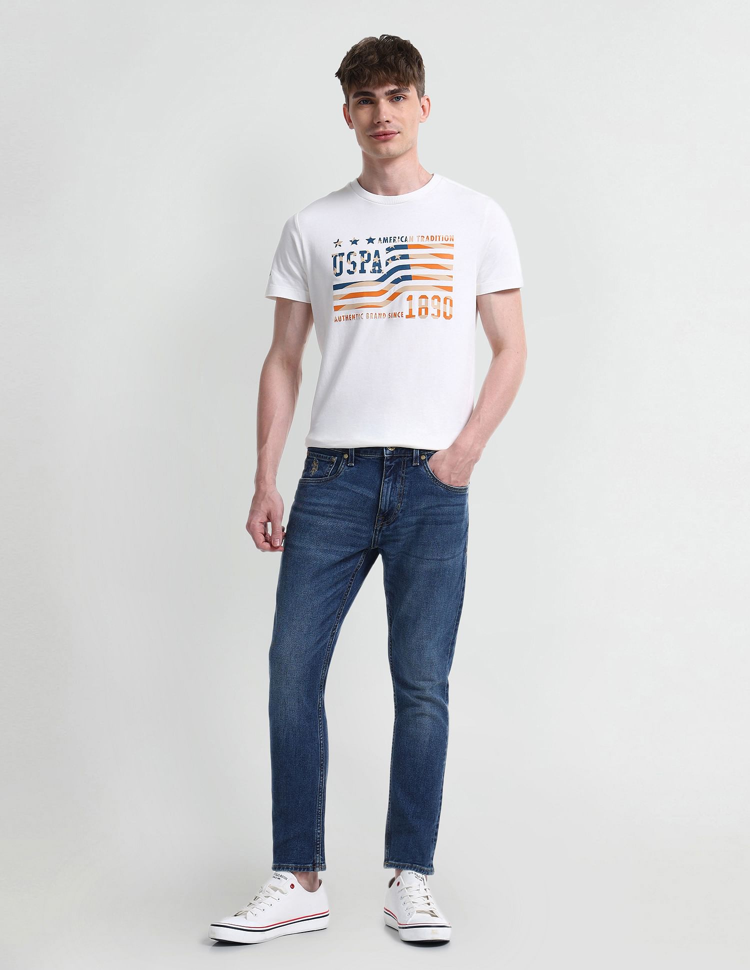 U.S. Polo Assn. Denim Co. Henry Tapered Cropped Fit Blue Jeans