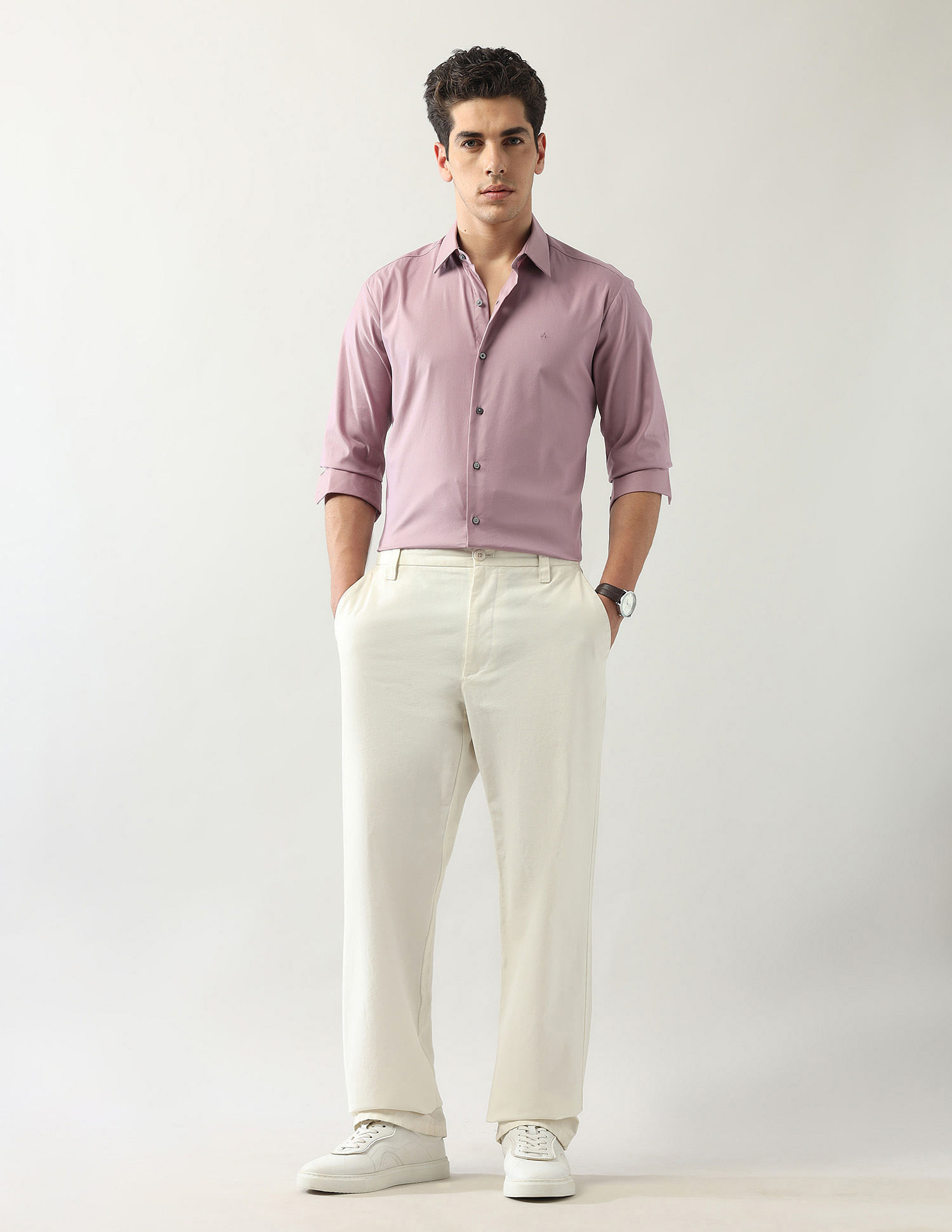 Arrow Newyork Textured Manhattan Slim Fit Shirt