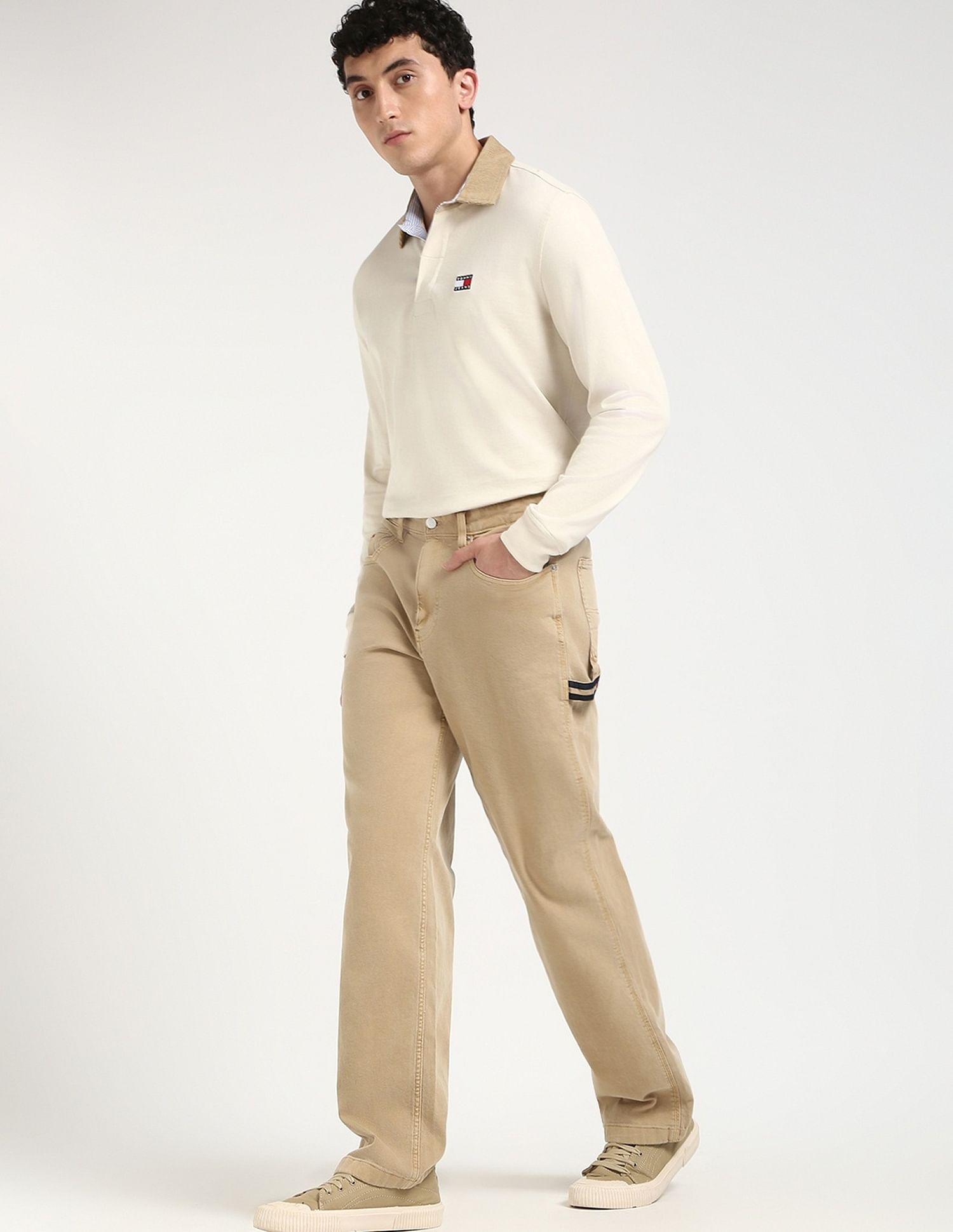 Tommy Hilfiger Loose-Fit Solid Mid Rise Trouser