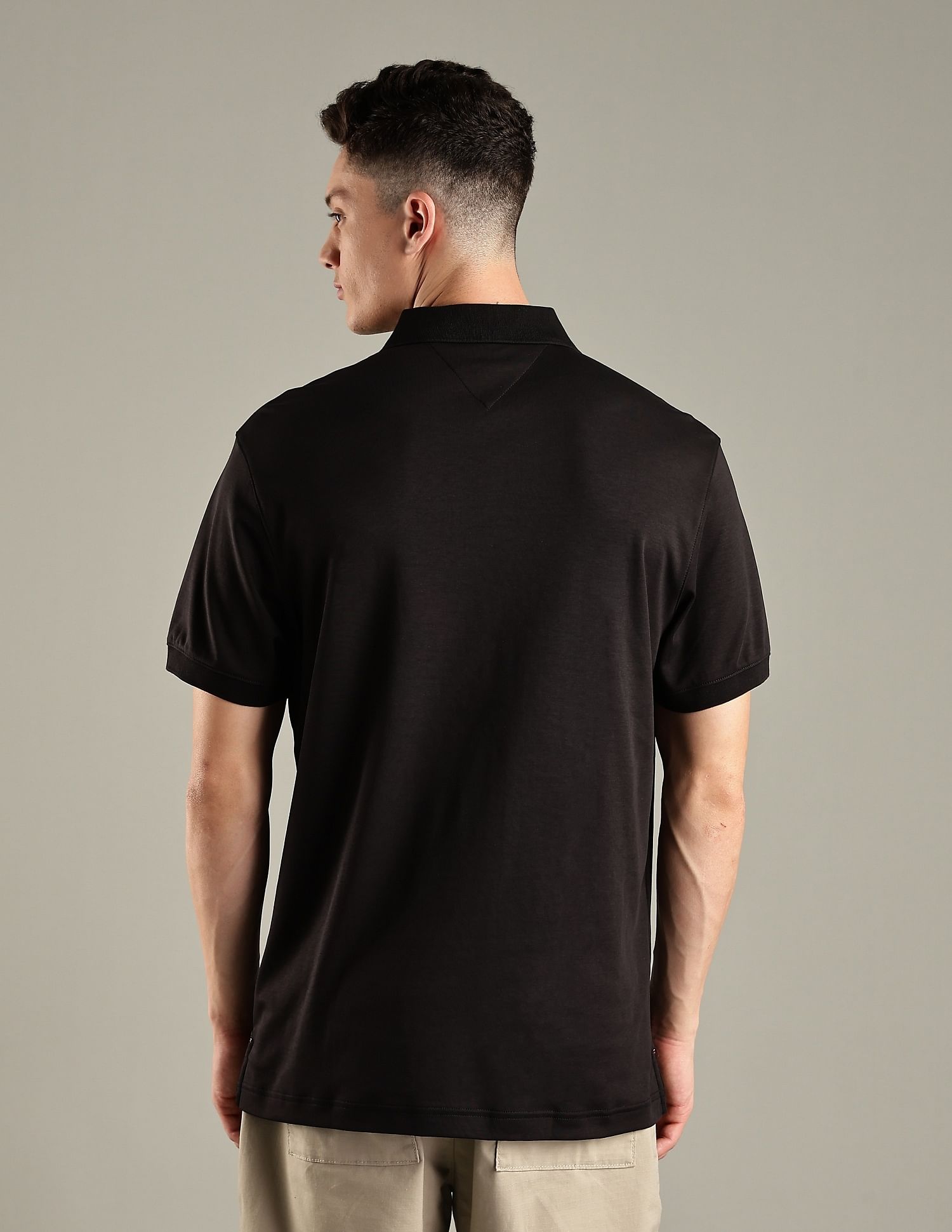 Tommy Hilfiger Solid Regular-Fit Cotton Polo Shirt