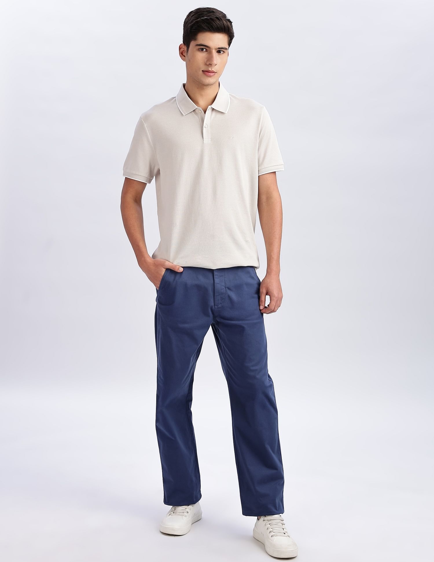 Calvin Klein Jeans Regular-Fit Solid Cotton Polo Shirt