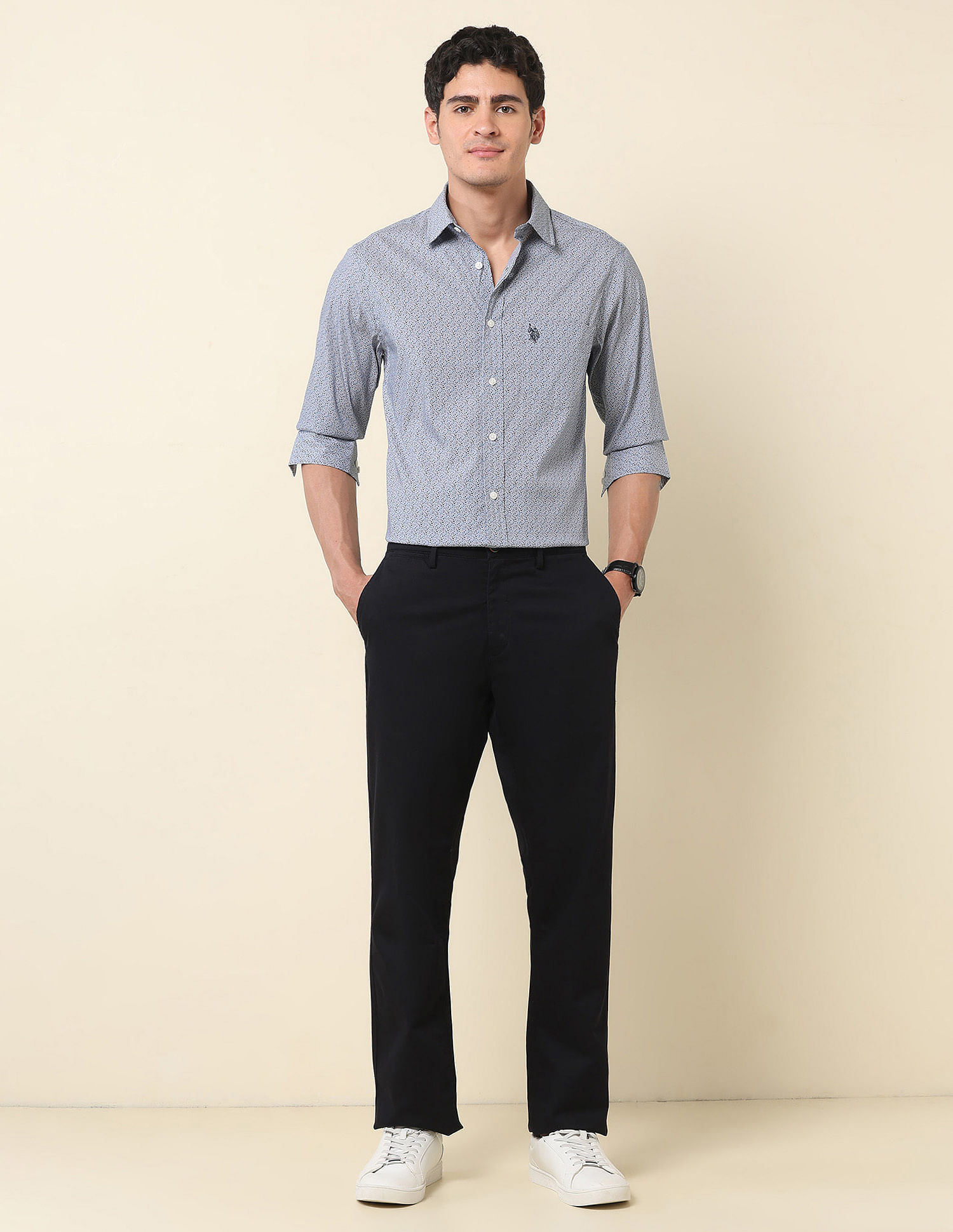 U.S. Polo Assn. Tailored Fit All-Over Printed Shirt