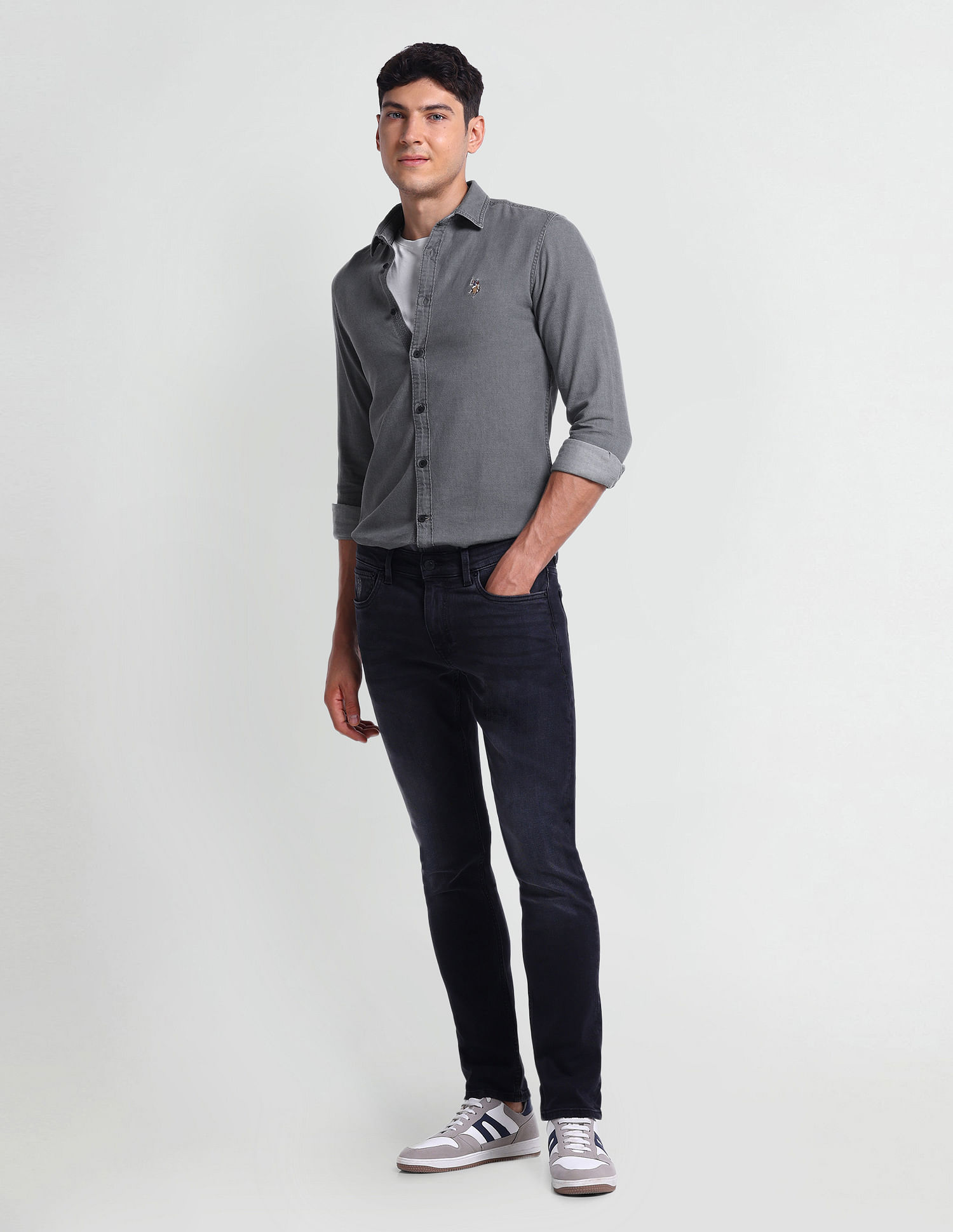 U.S. Polo Assn. Denim Co. Slim Cotton Chambray Shirt