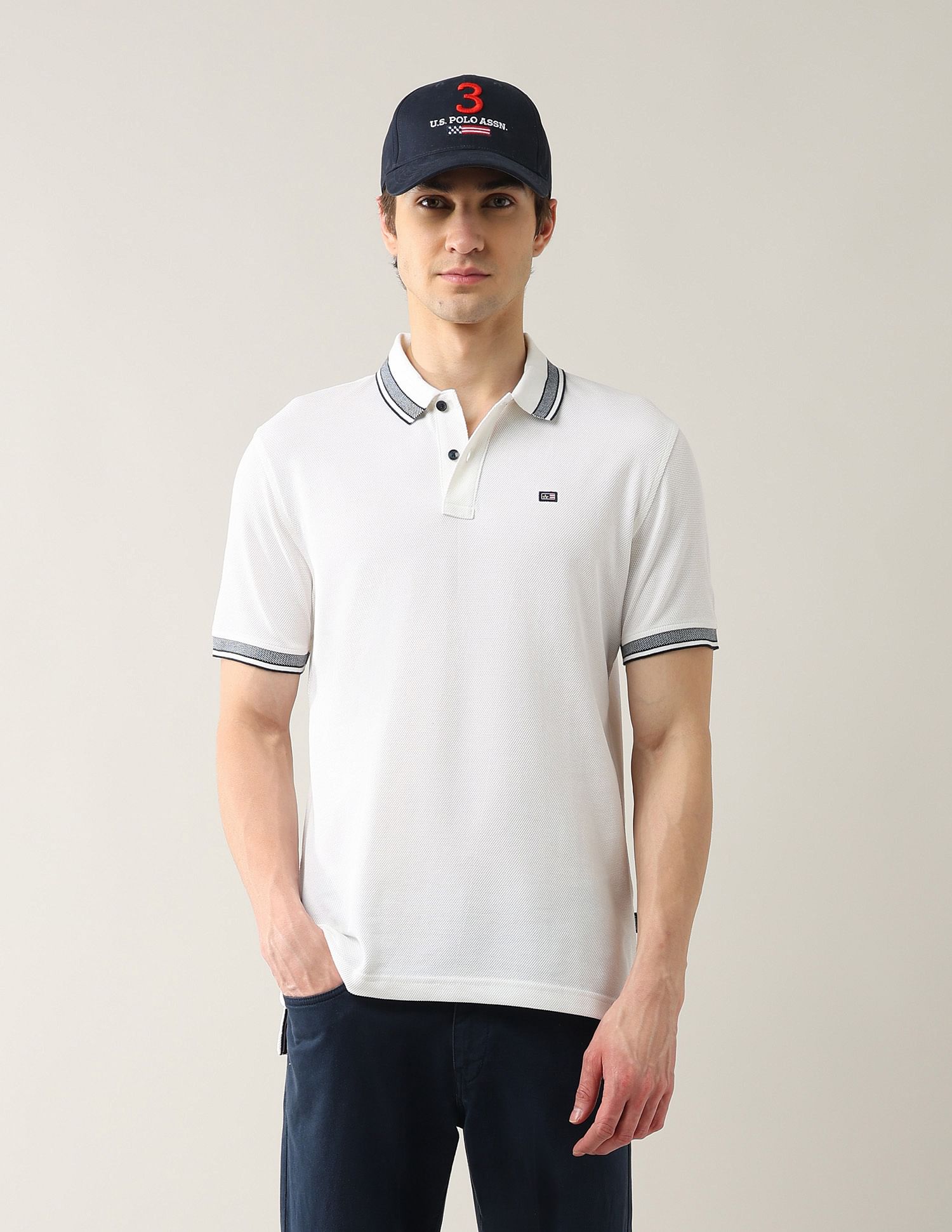 Arrow Sport Solid Pure Cotton 4 In 1 Rugby Polo Shirt
