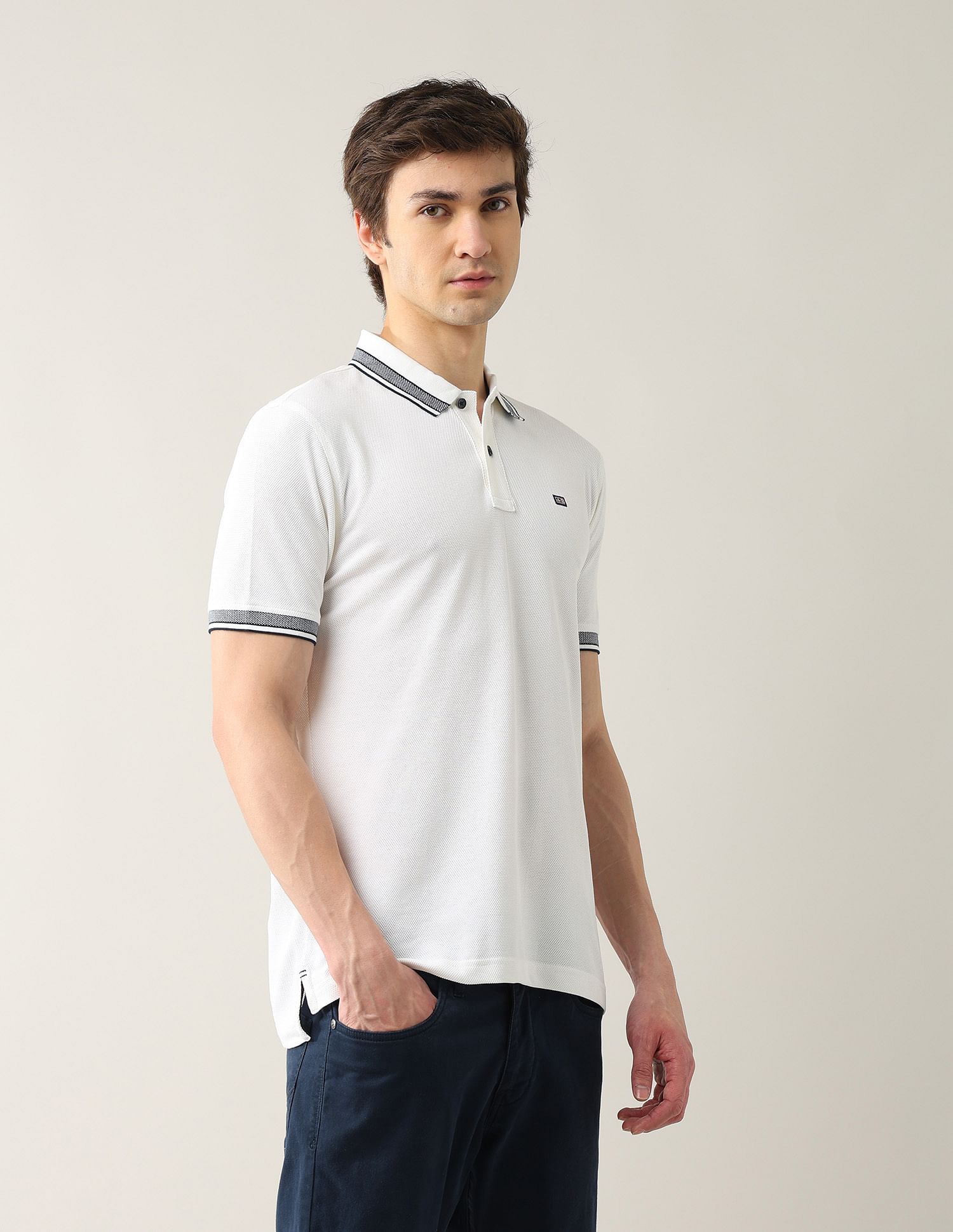 Arrow Sport Solid Pure Cotton 4 In 1 Rugby Polo Shirt