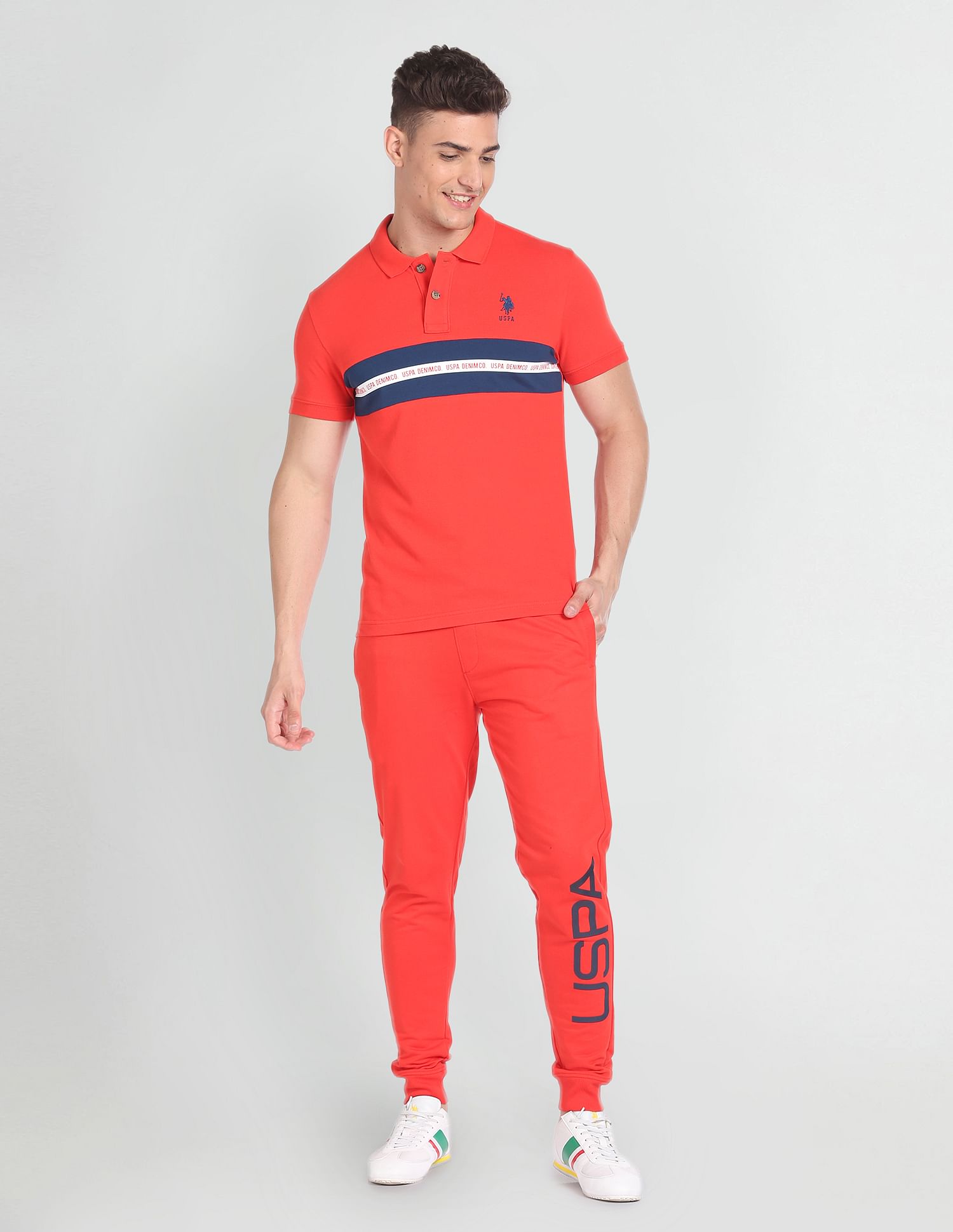 U.S. Polo Assn. Denim Co. Brand Stripe Pique Polo Shirt