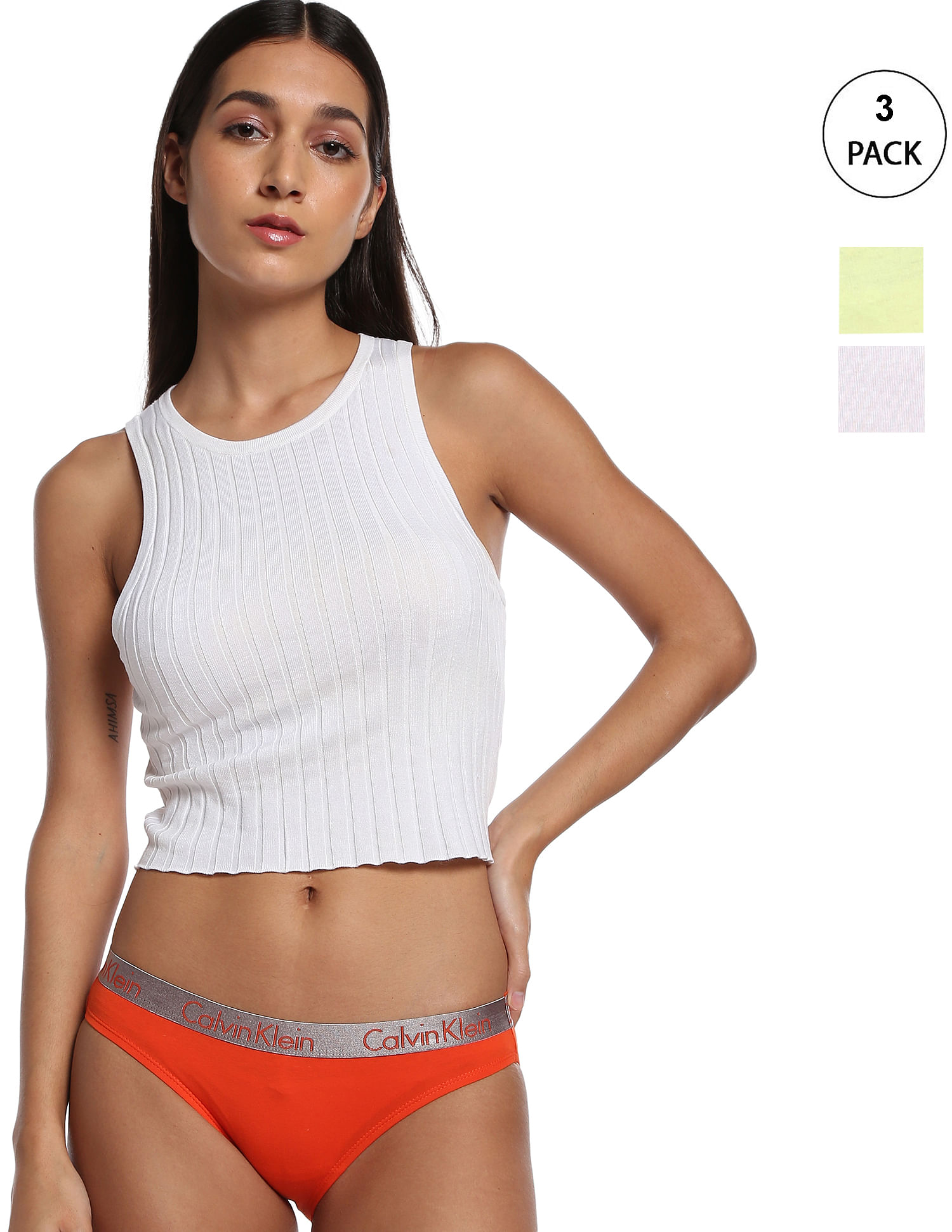 Buy Calvin Klein Underwear Women Assorted Cotton Solid Bikini Panties - Pack  Of 3 - NNNOW.com