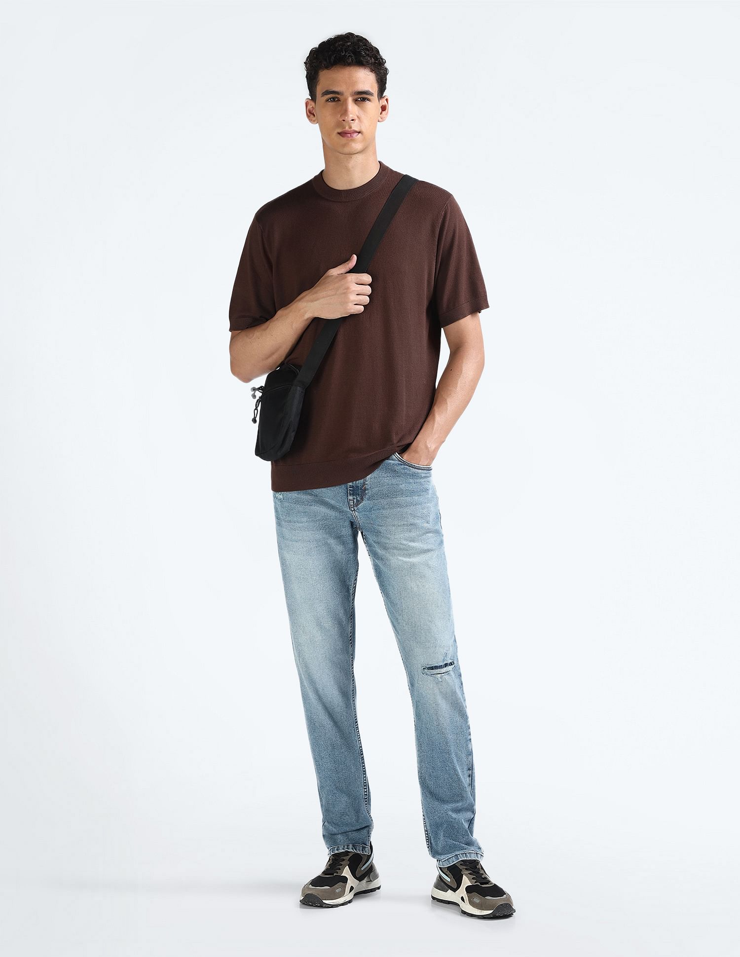 Flying Machine Lightly Distressed Slim Tapered Jeans