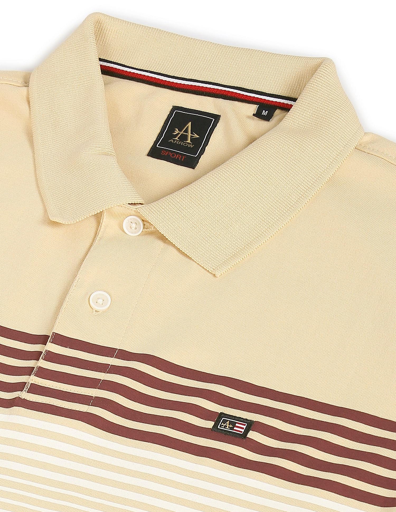 Arrow Sports Short Sleeve Striped Polo Shirt
