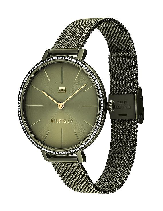 tommy hilfiger olive green watch