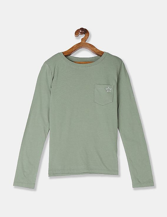 girls green long sleeve shirt