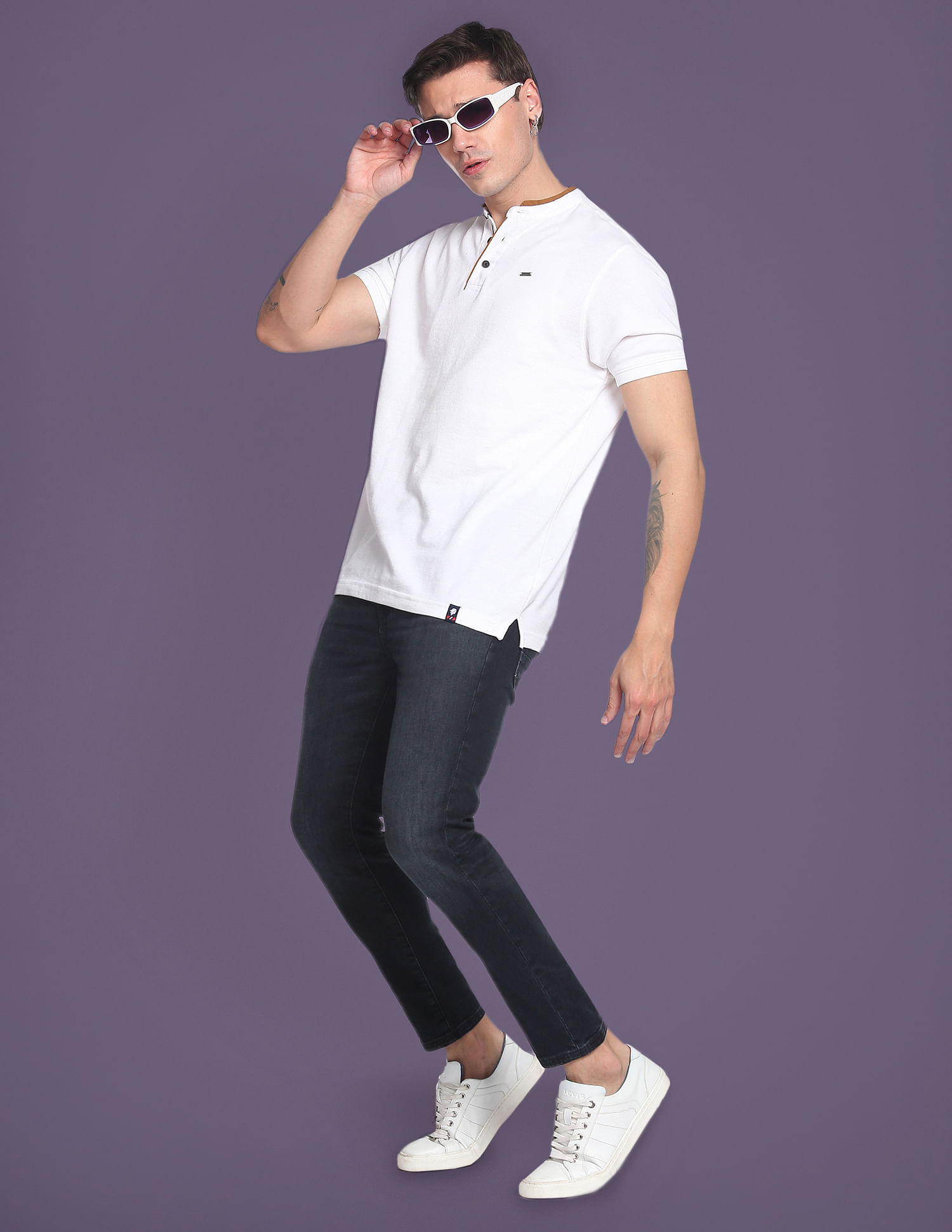 Flying Machine Morrison Skinny Cropped Fit Whiskered Jeans