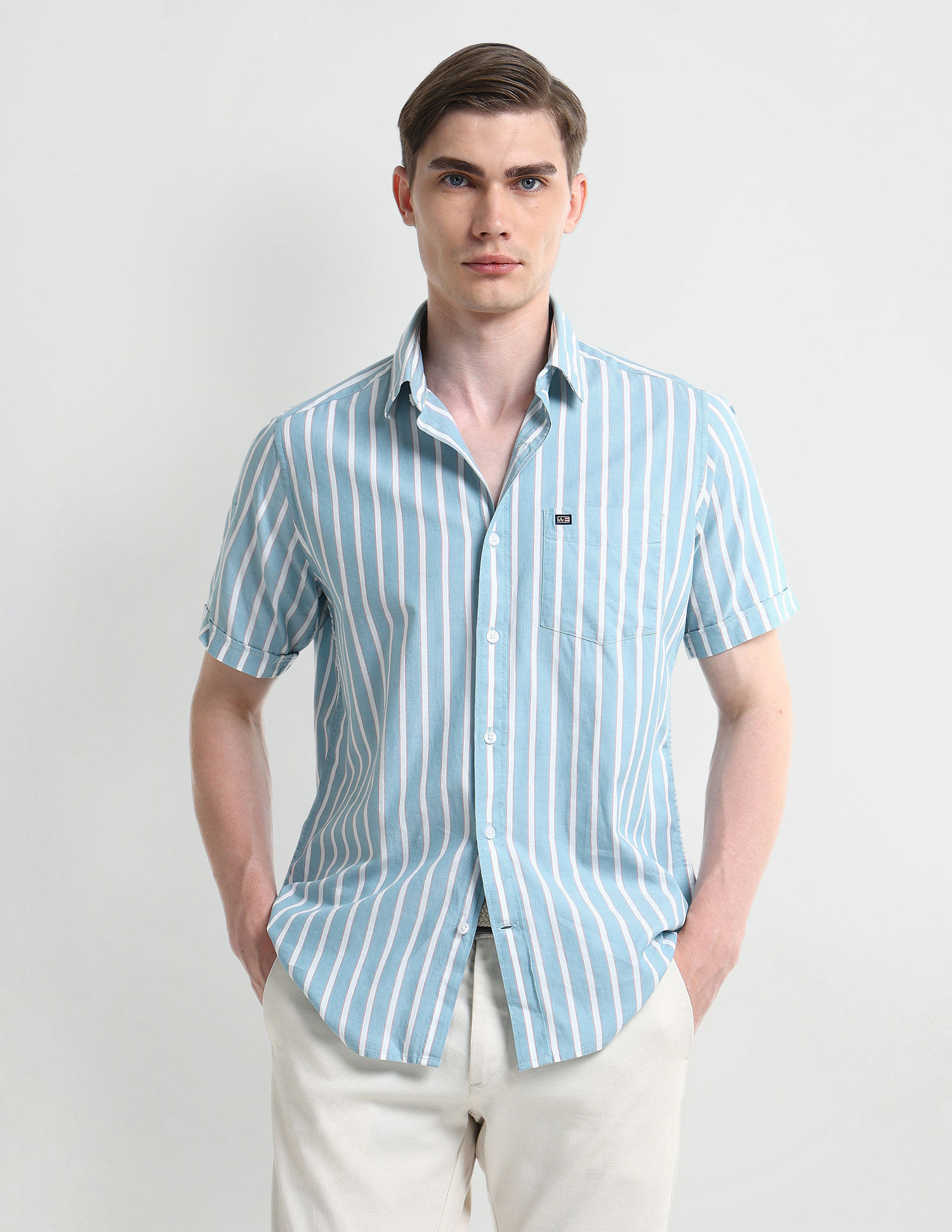 Arrow Sport Cutaway Collar Cotton Shirt