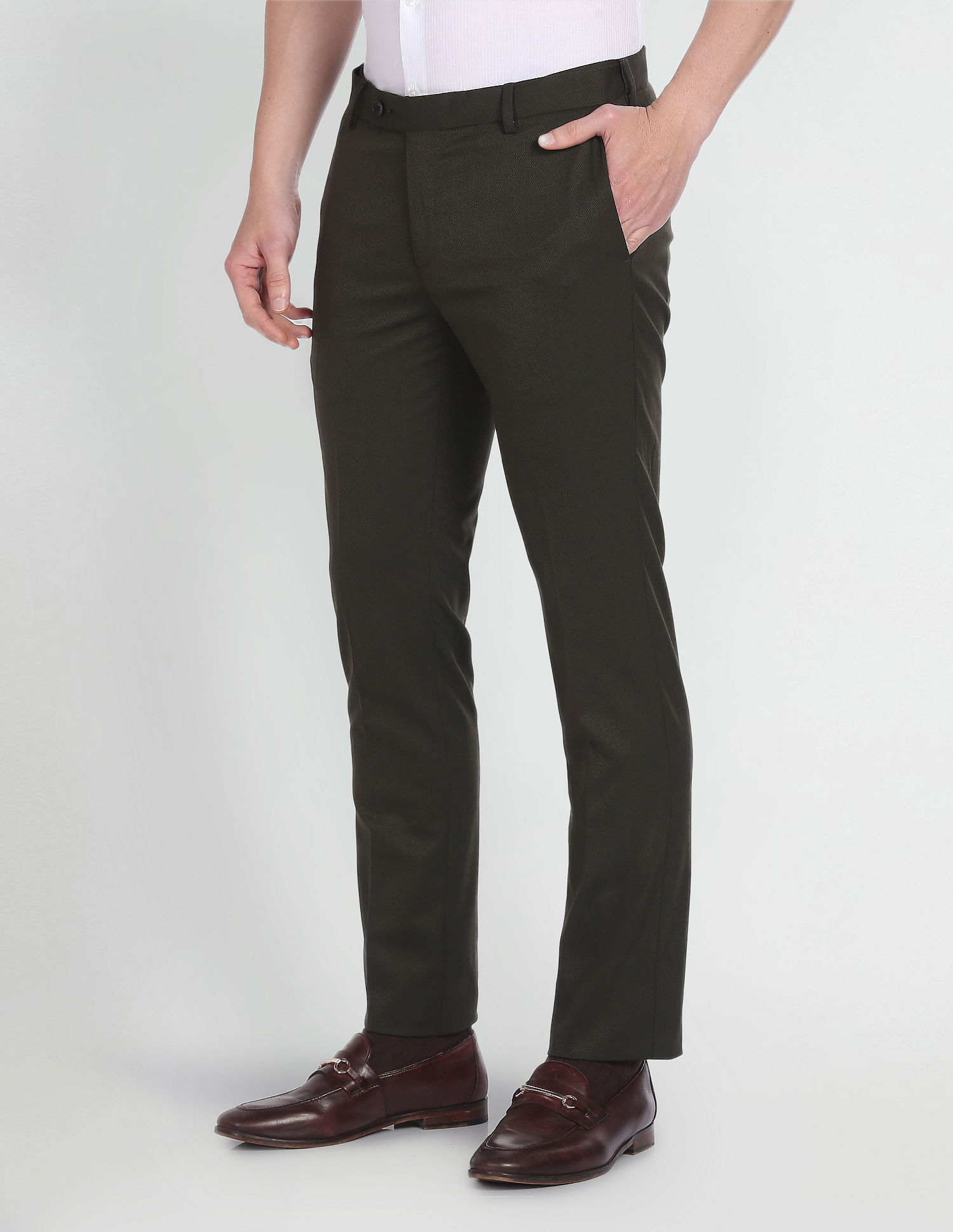 Arrow Hudson Tailored Fit Dobby Trousers