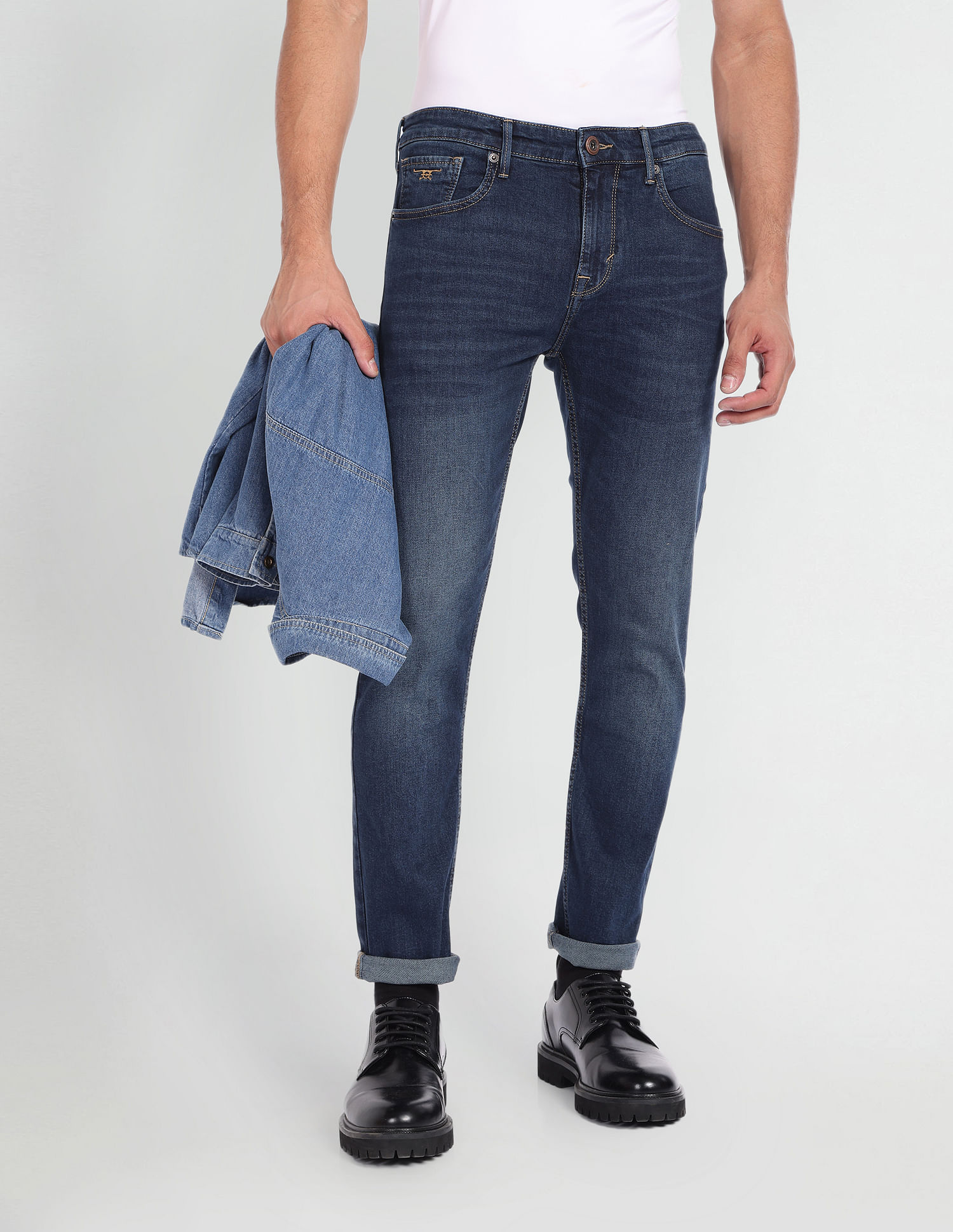 Flying Machine Slash Slim Tapered Stone Wash Jeans