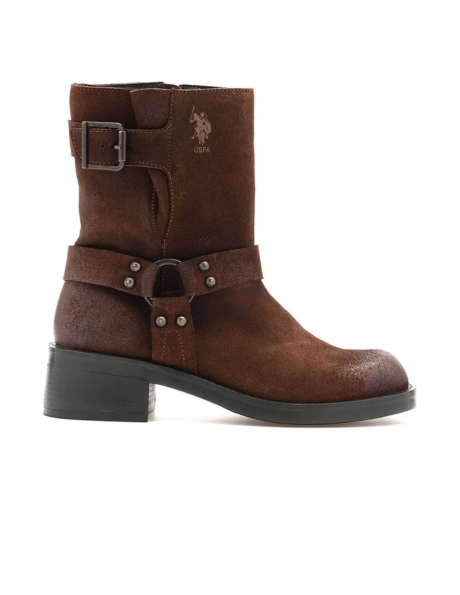 U.S. Polo Assn. Women Sabrina  Leather Engineer Boots