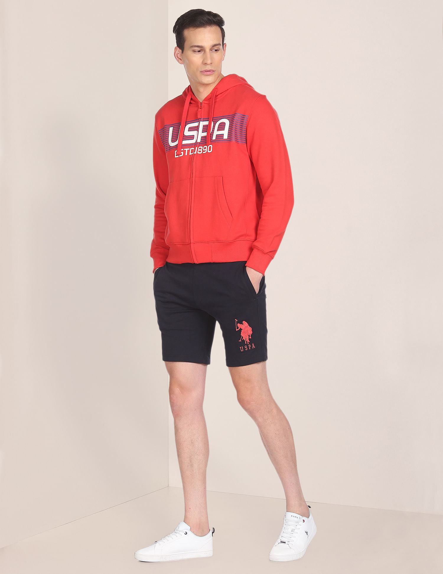 U.S. Polo Assn. Brand Print Hooded Sweatshirt