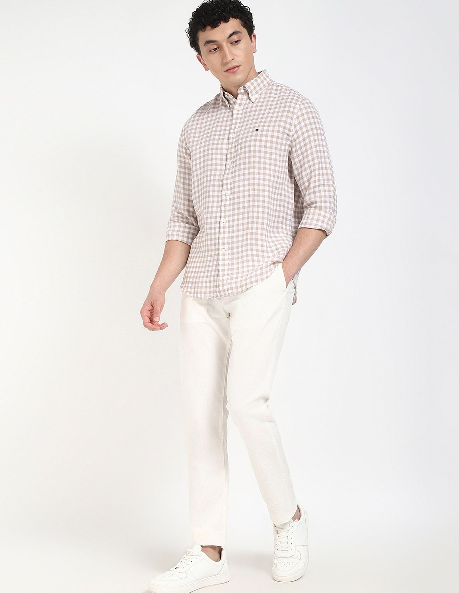 Tommy Hilfiger Checks Regular-Fit Linen Shirt