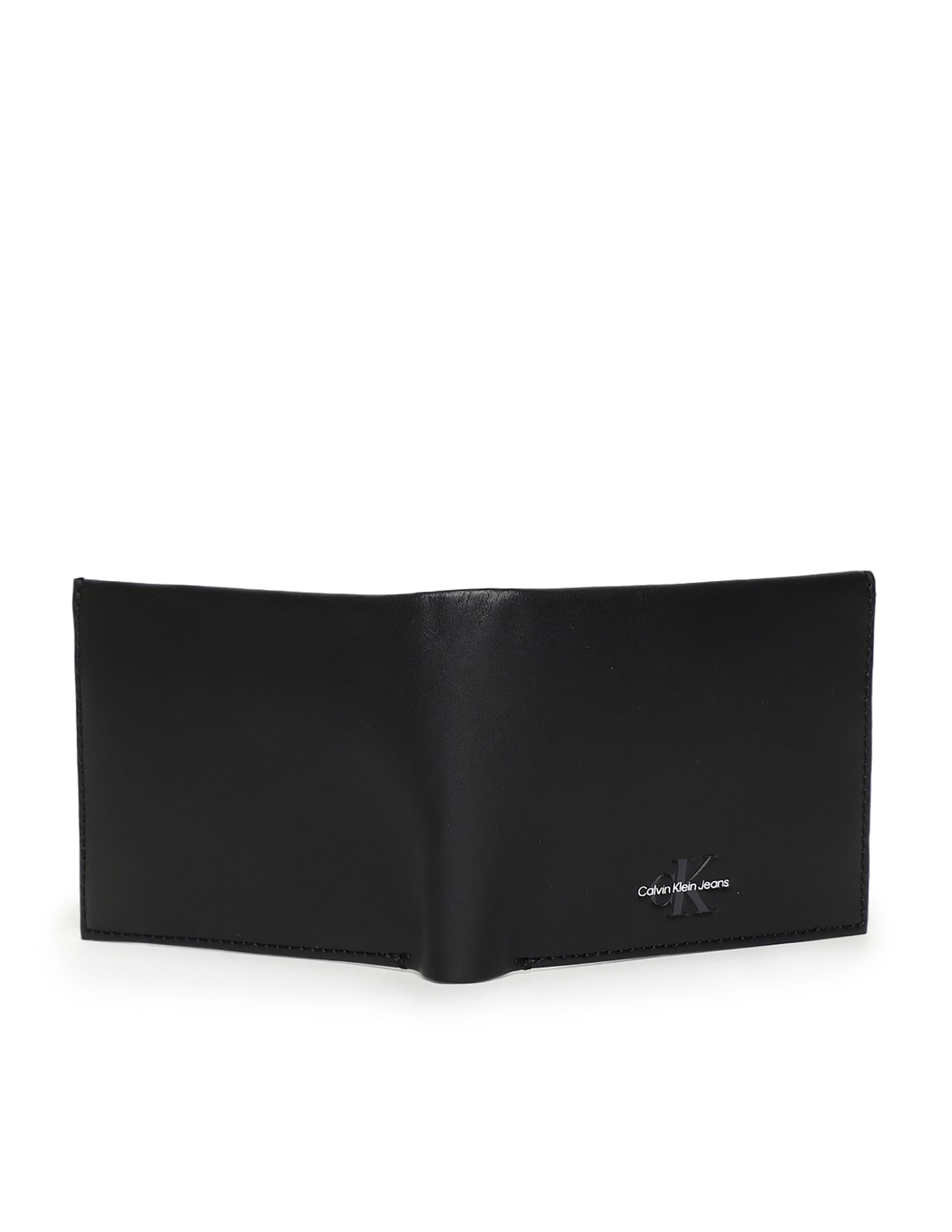 Calvin Klein Solid Leather Monogram Wallet