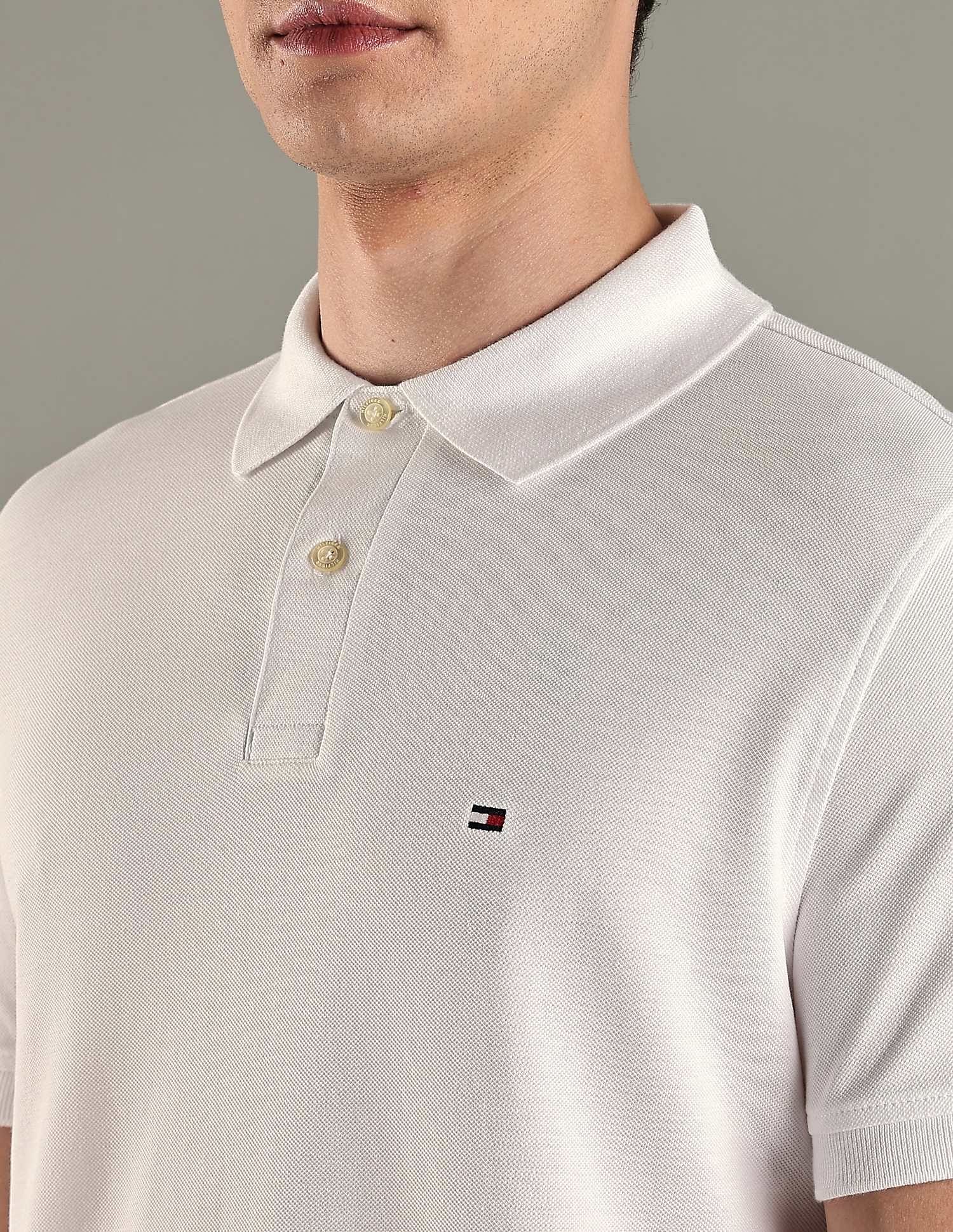 Tommy Hilfiger Solid Regular-Fit Cotton Polo T-Shirt