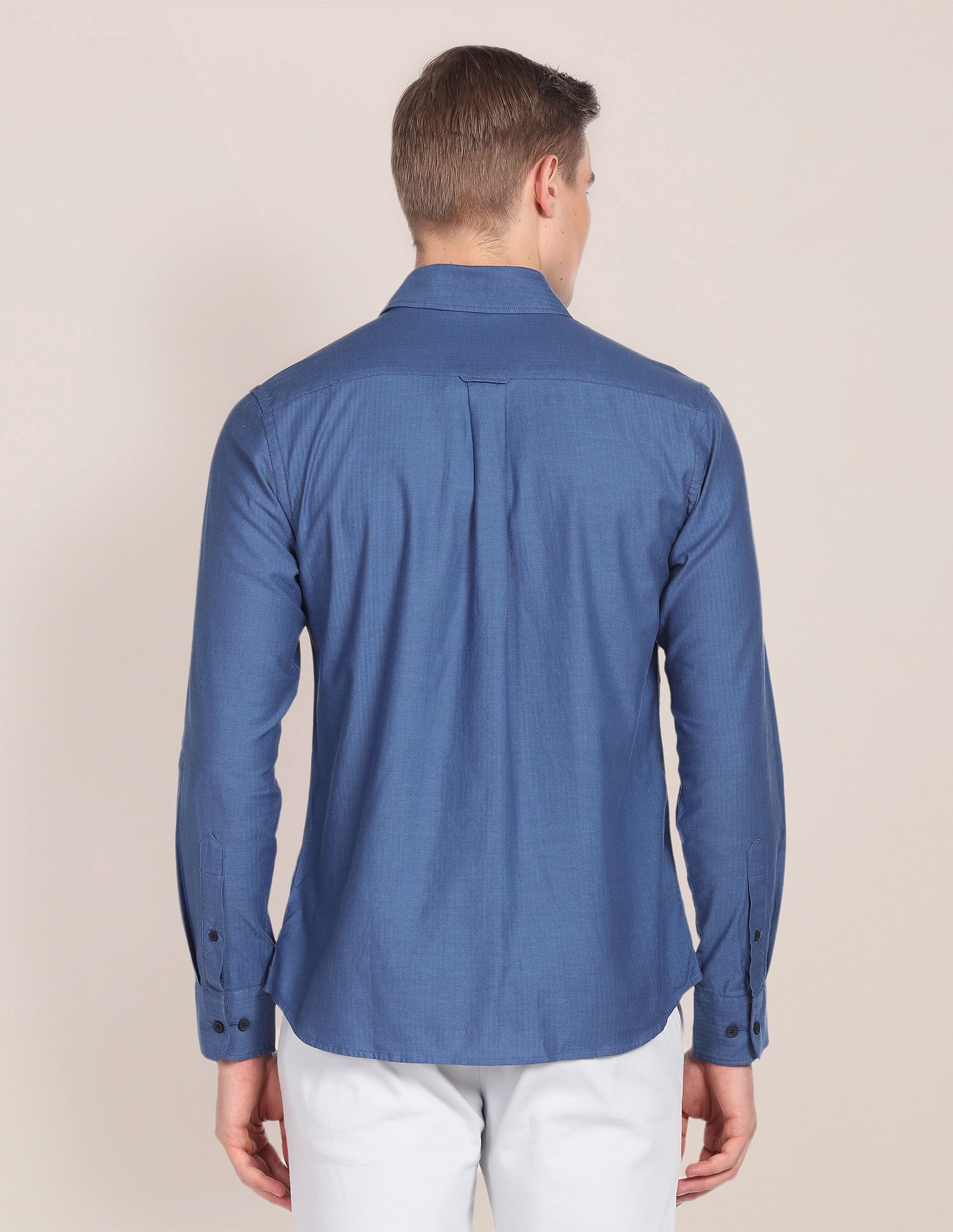 U.S. Polo Assn. Spread Collar Cotton Striped Casual Shirt