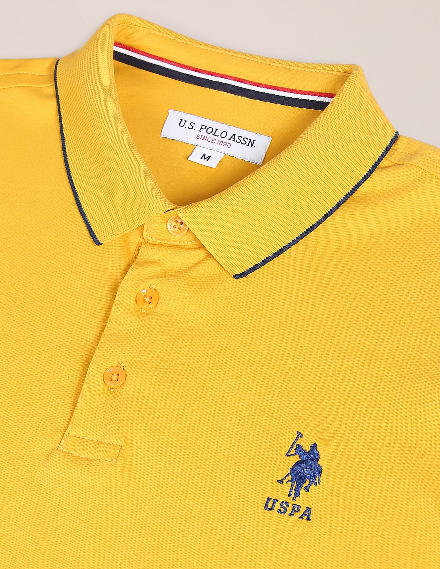 U.S. Polo Assn. Tipped Collar Solid Polo Shirt
