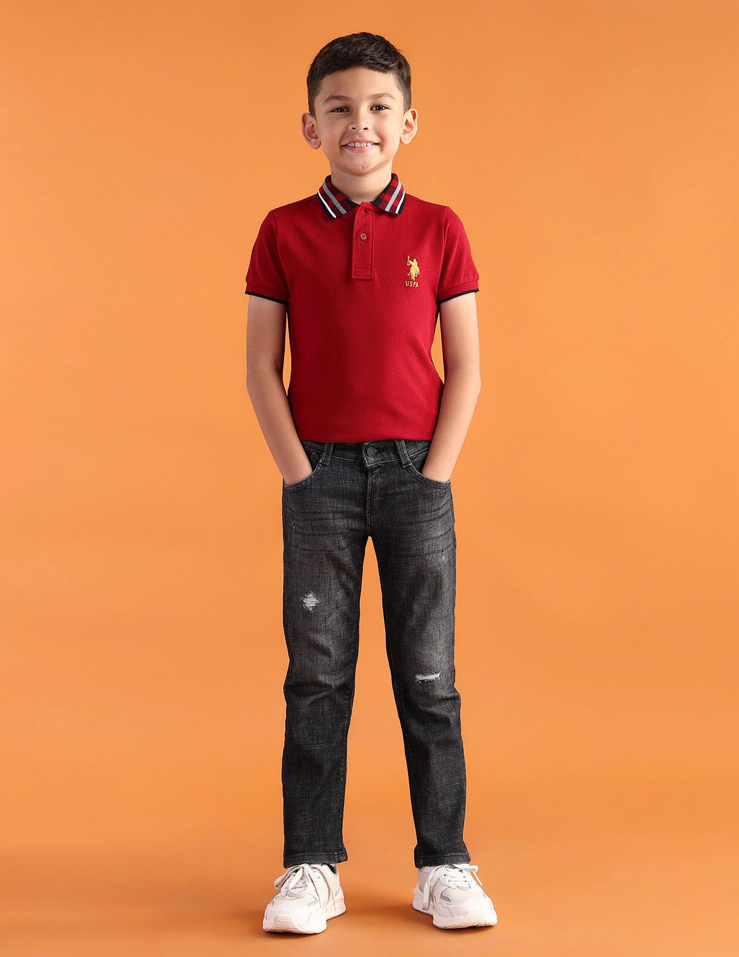U.S. Polo Assn. Kids Boys Regular fit Grey Jeans