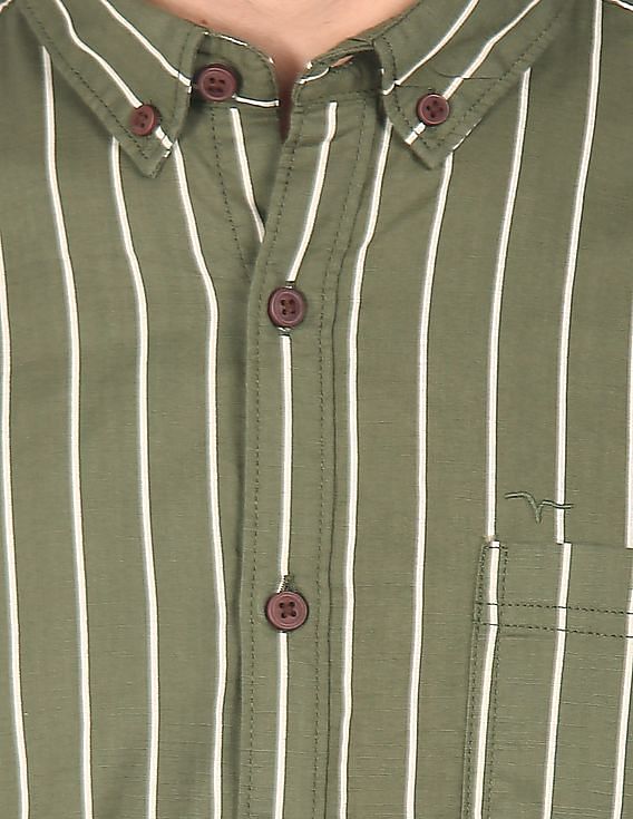 Buy Flying Machine Button-Down Collar Striped Shirt - NNNOW.com