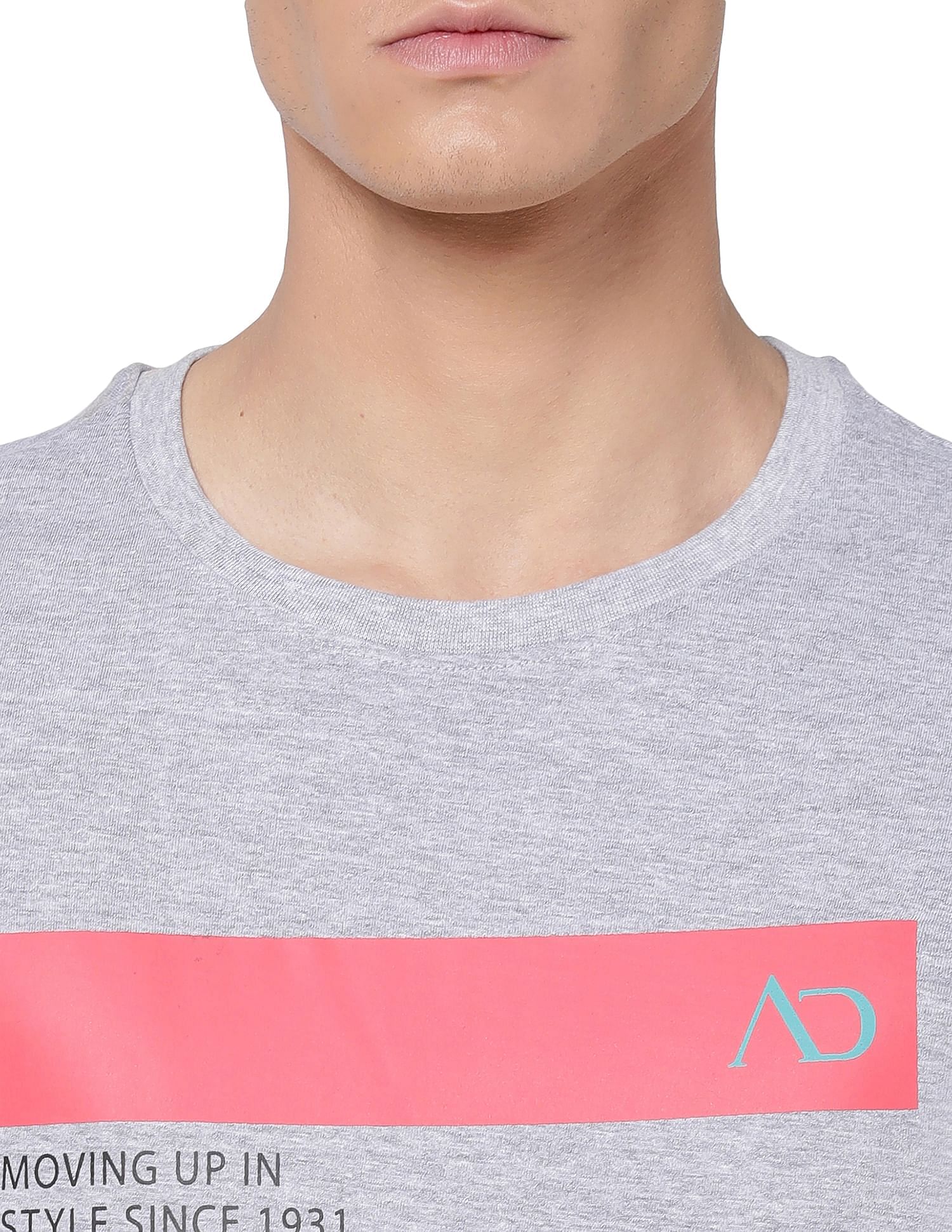 AD by Arvind Crew Neck Printed T-Shirt