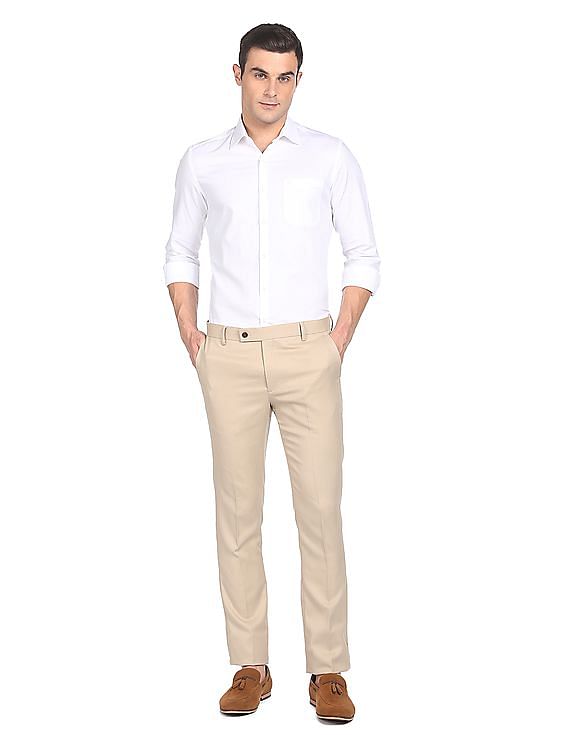 REISS Arrow Slim Fit Wool Blend Trousers in Soft Grey | Endource