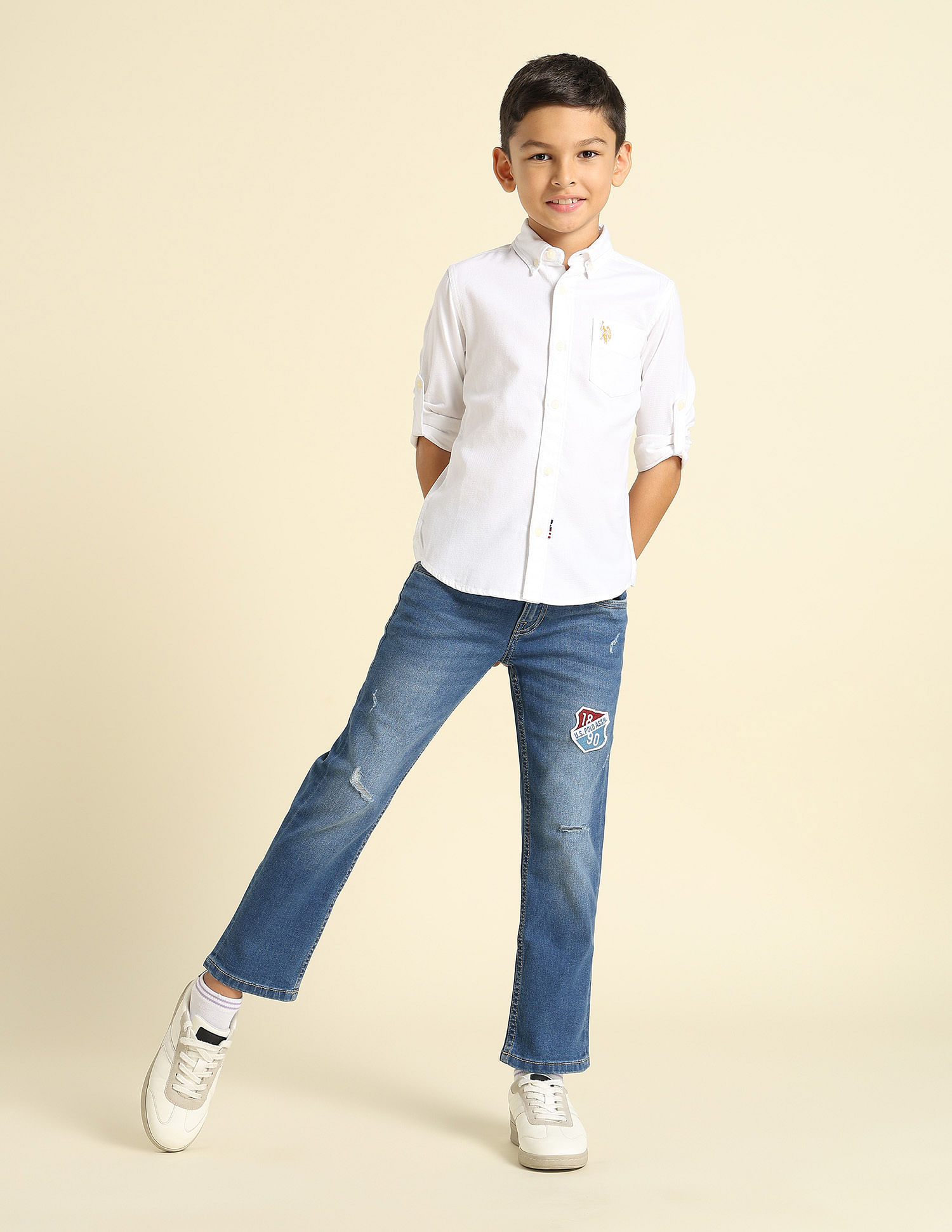 U.S. Polo Assn. Kids Boys Button Down Collar Cotton Shirt
