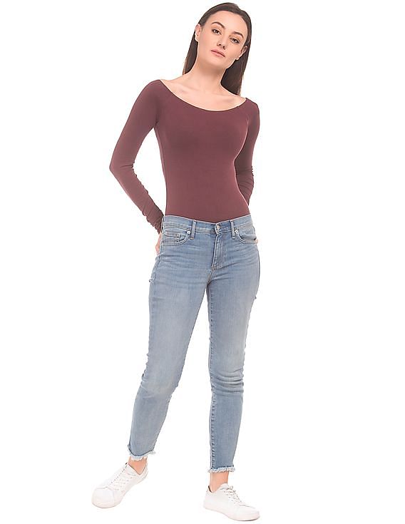 Aeropostale Long Sleeve Stretch Jersey Bodysuit