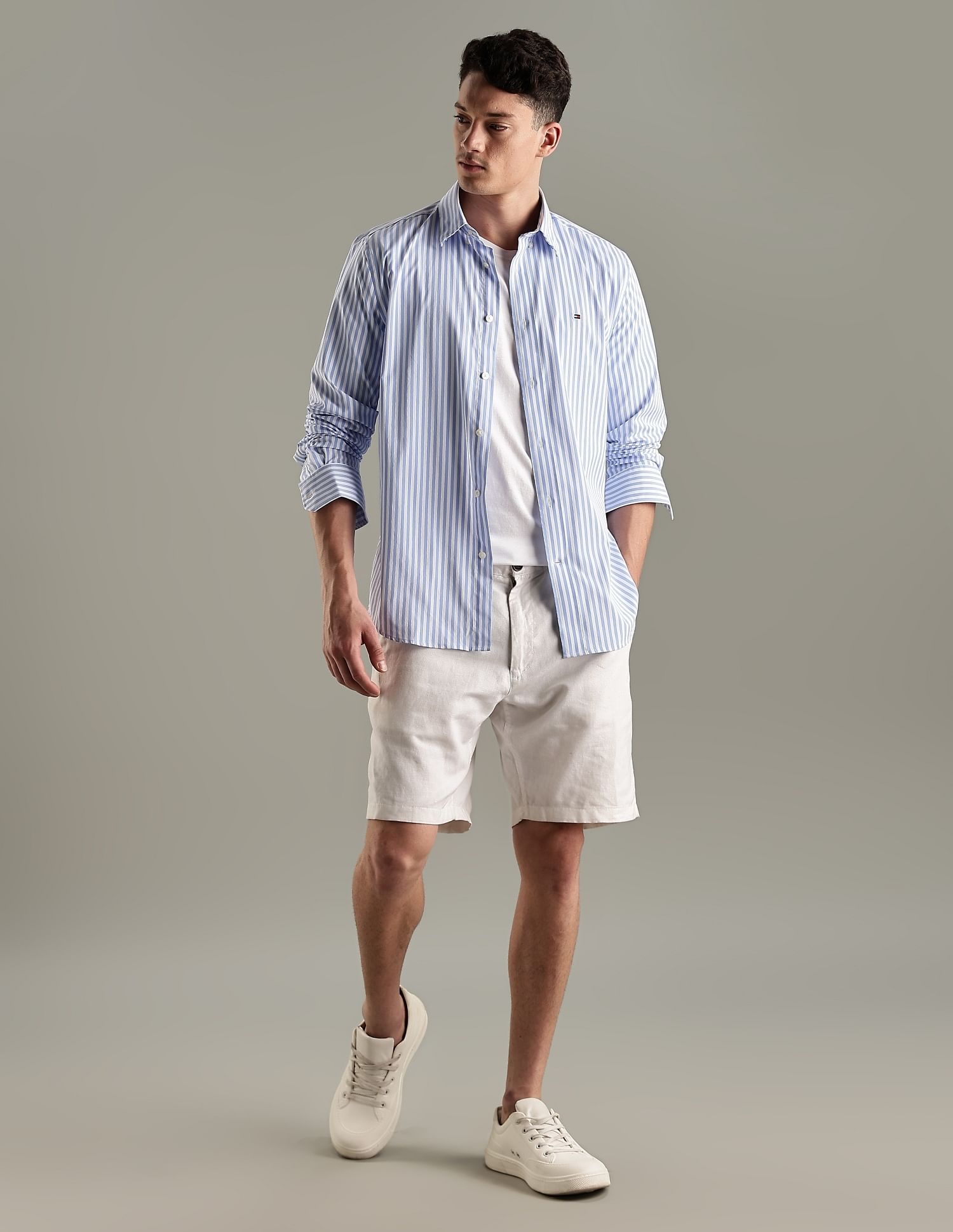 Tommy Hilfiger Striped Regular-Fit Twill Woven Shirt