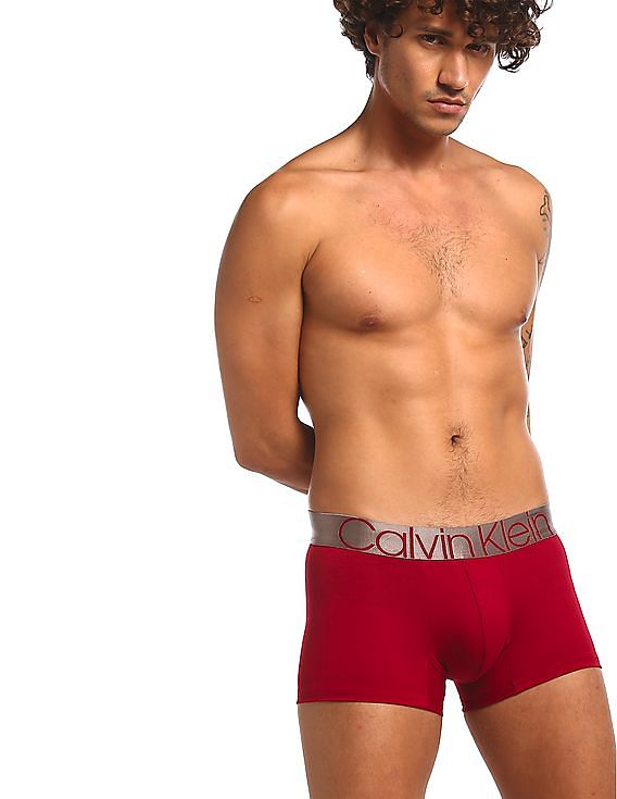 Buy Calvin Klein Underwear Men Dark Red Contrast Waist Solid