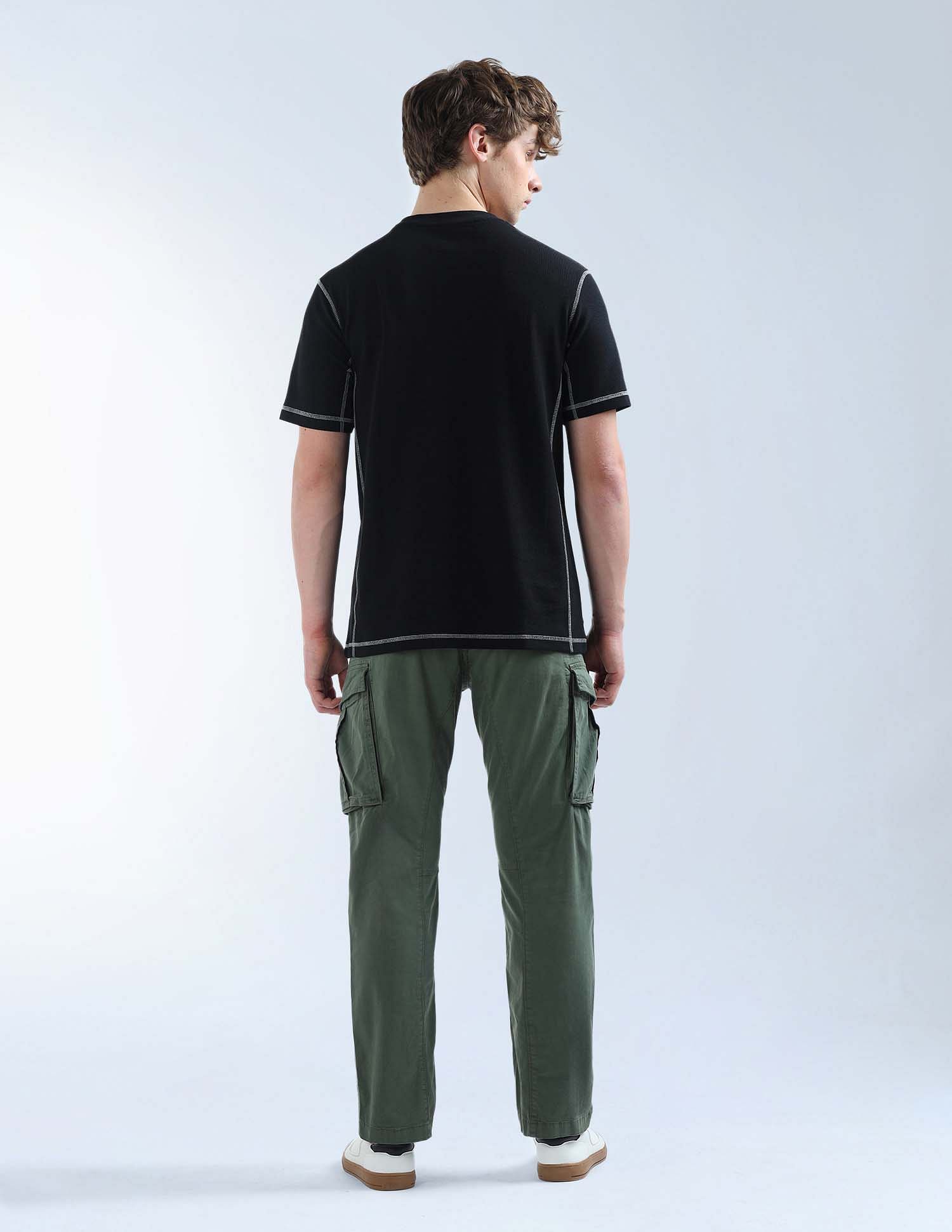 Flying Machine Mid Rise Relaxed Tapered Fit Trousers