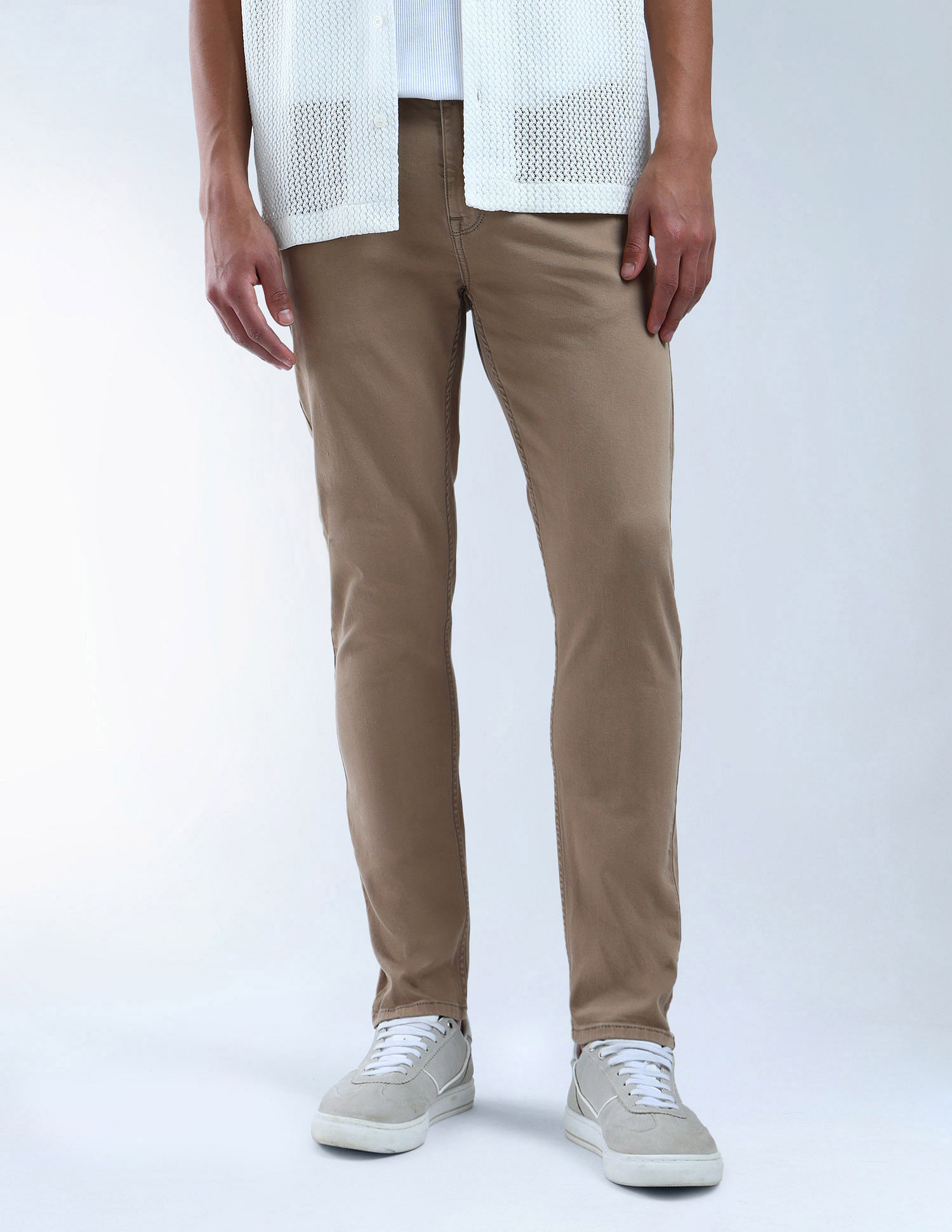 Flying Machine Slash Slim Tapered Mid Rise Jeans