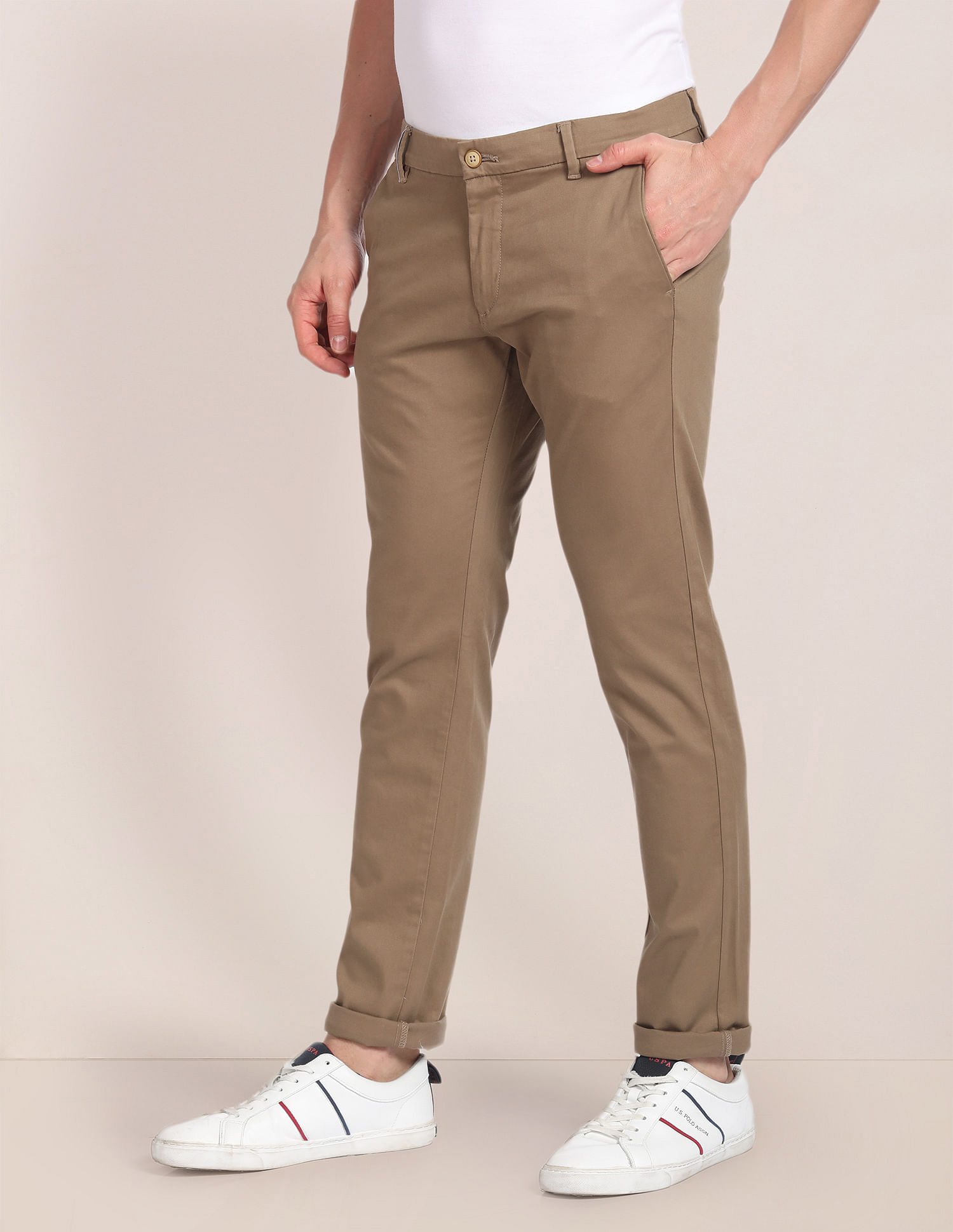 U.S. Polo Assn. Mid Rise Solid Trousers